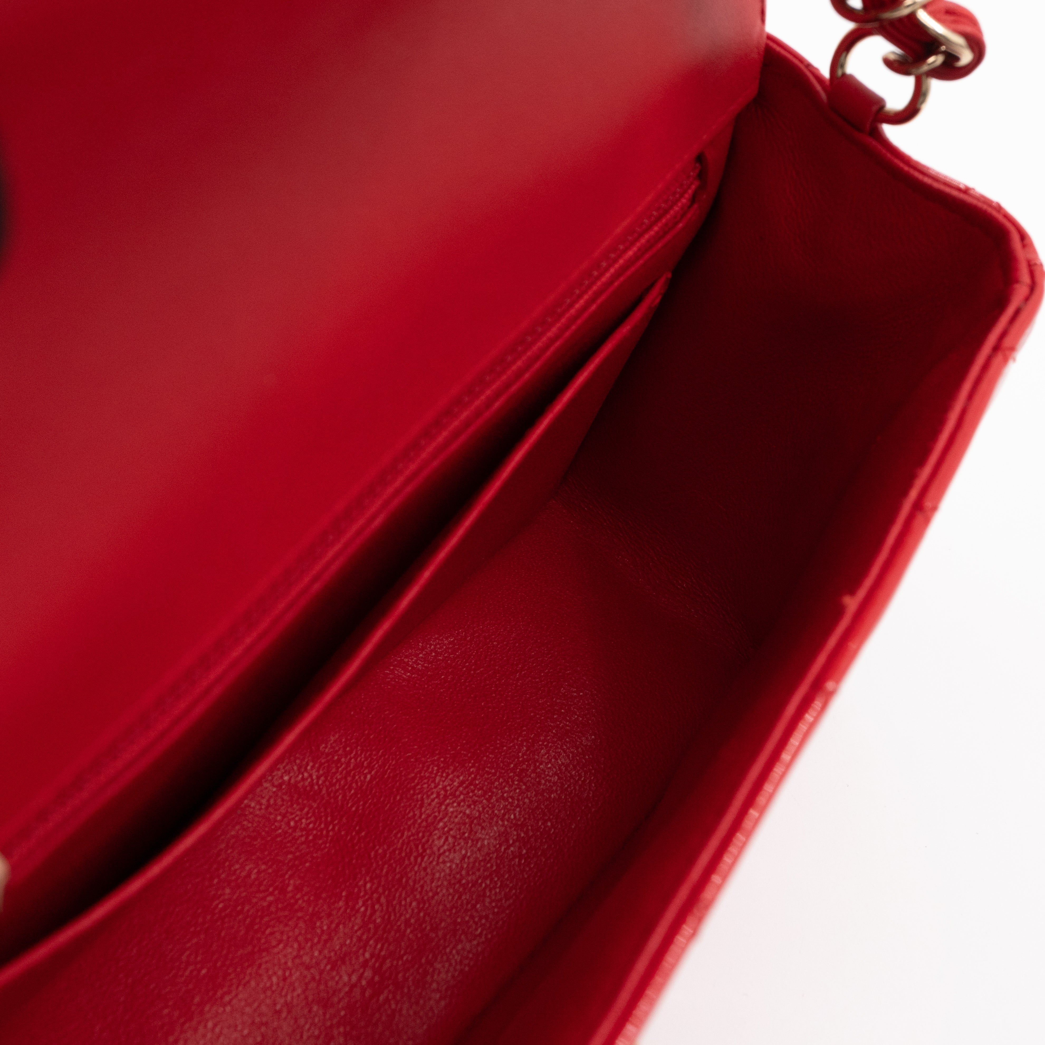 Classic Mini Rectangular Red Patent Leather