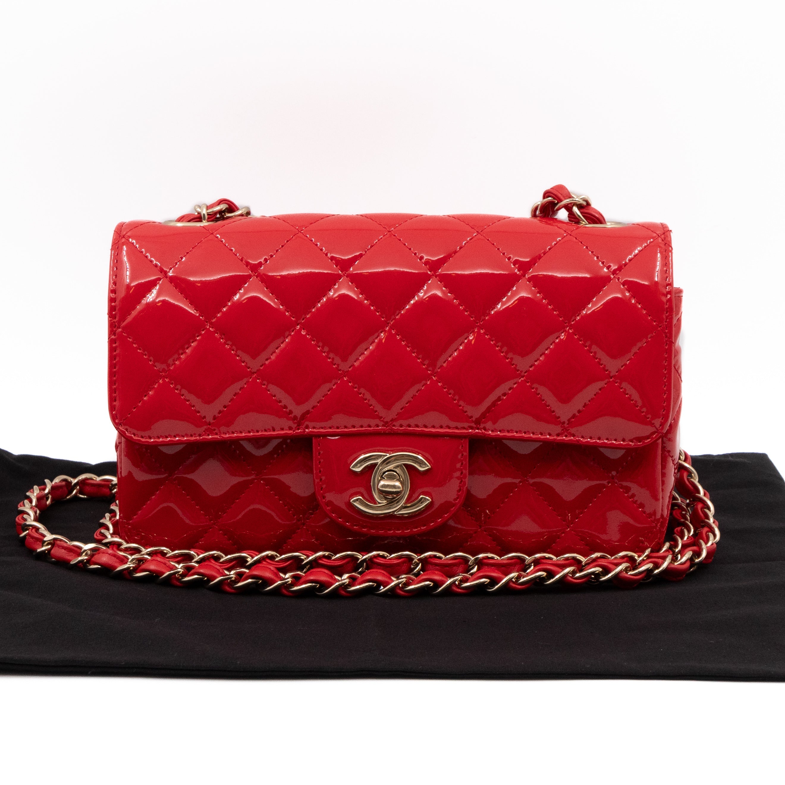Classic Mini Rectangular Red Patent Leather