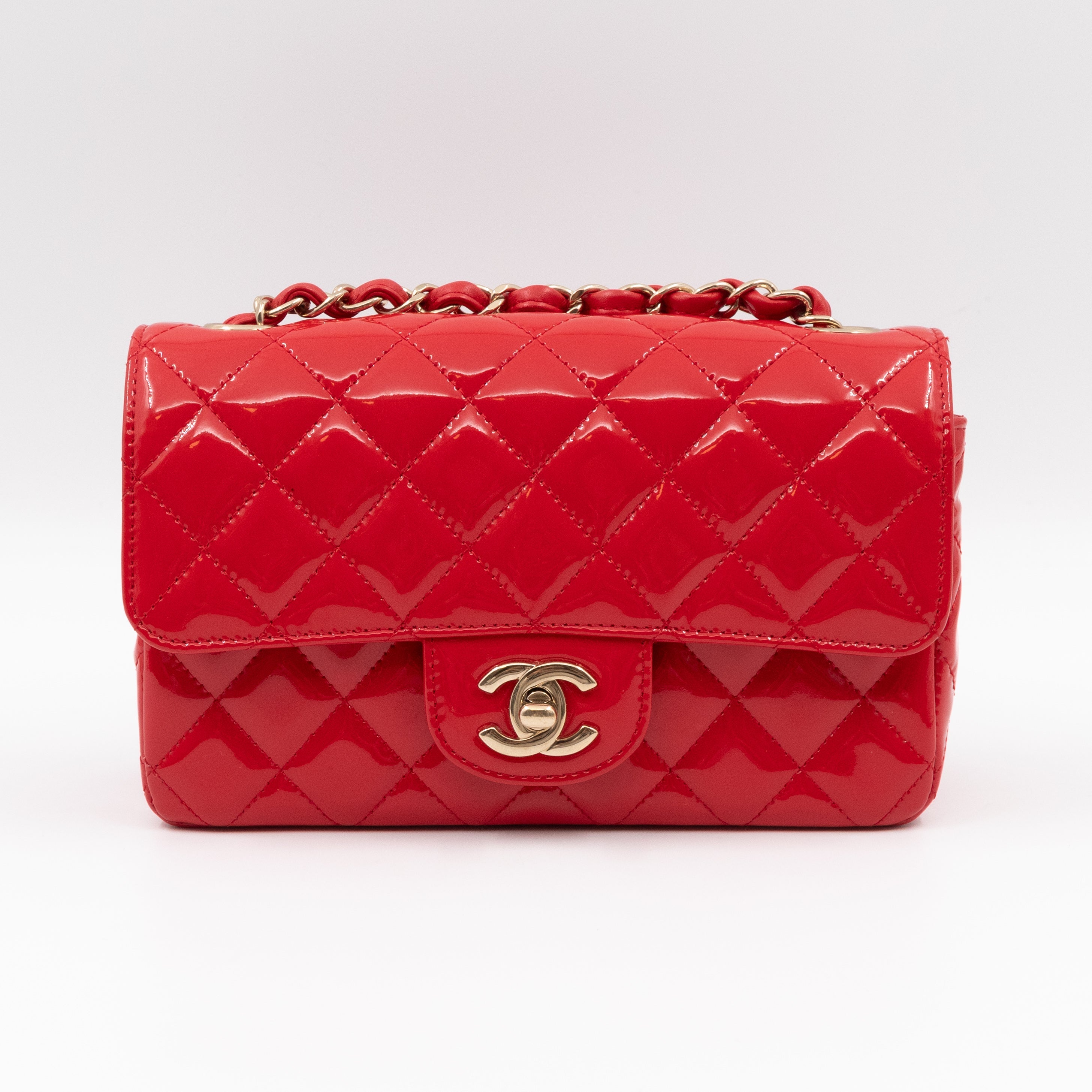 Classic Mini Rectangular Red Patent Leather