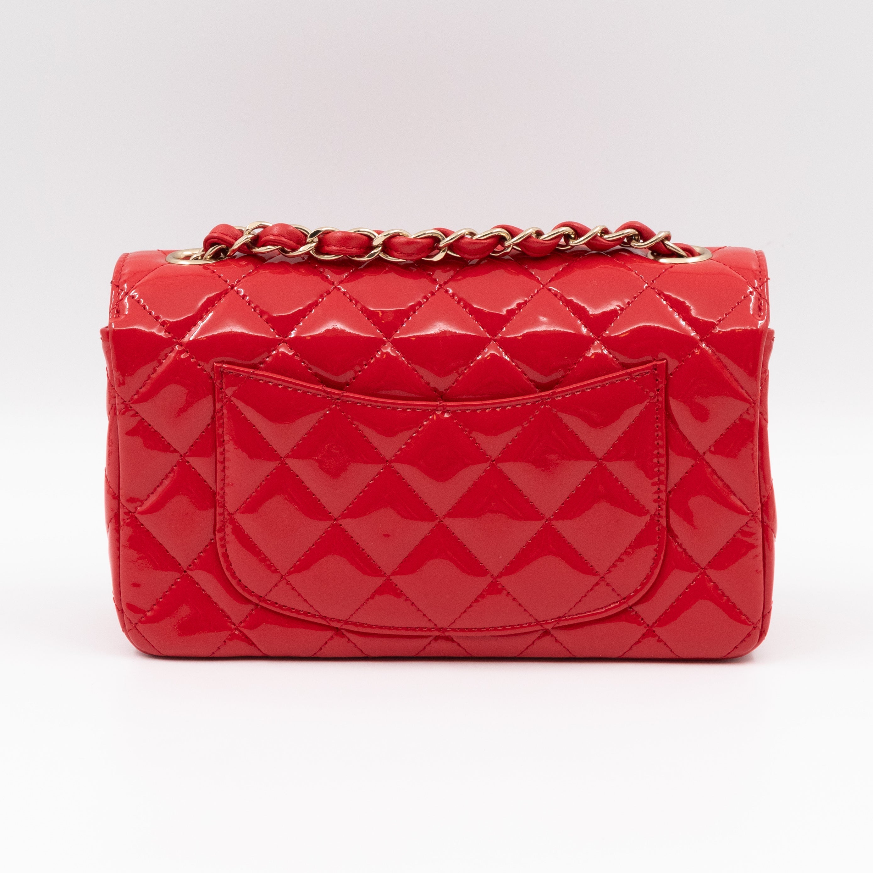 Classic Mini Rectangular Red Patent Leather