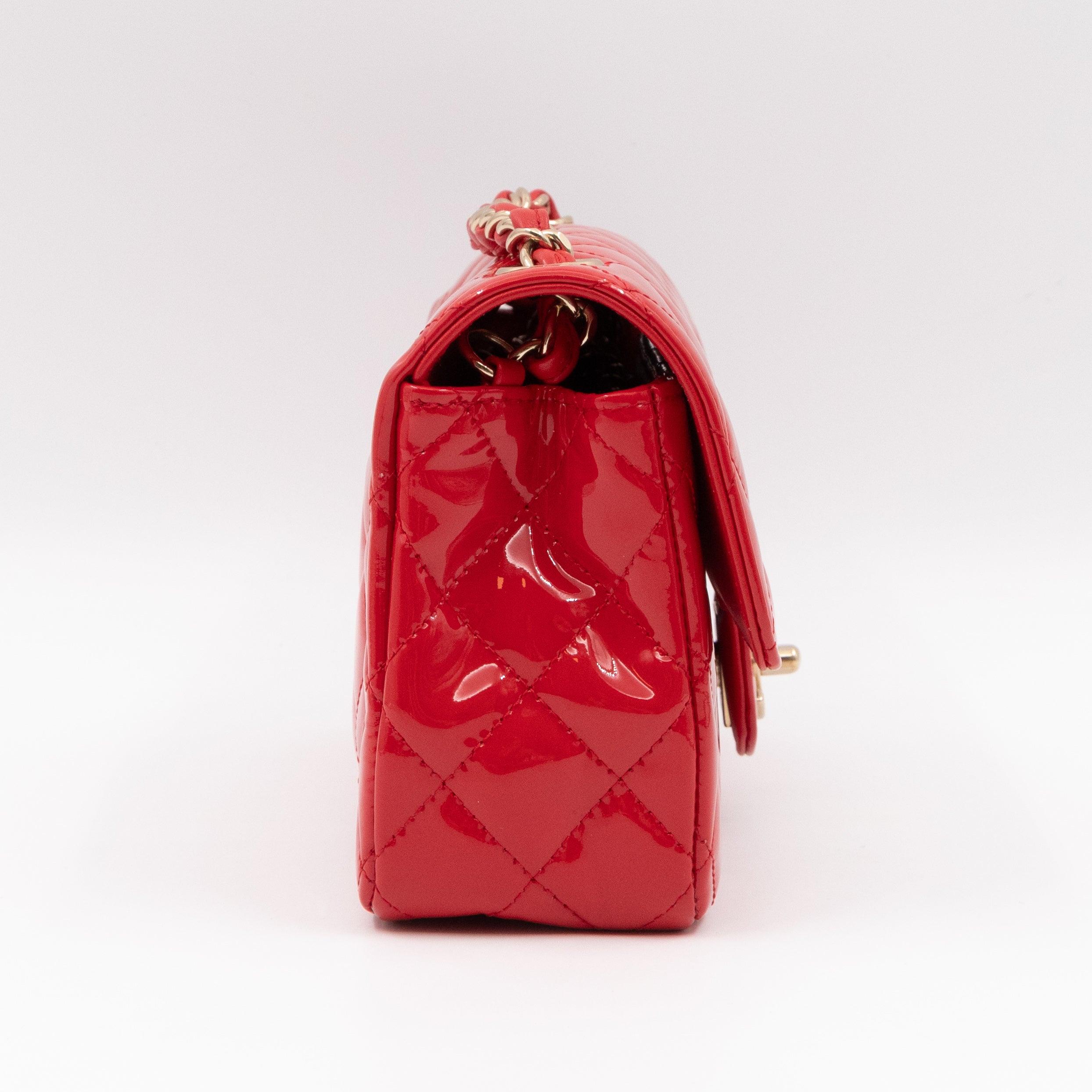 Classic Mini Rectangular Red Patent Leather