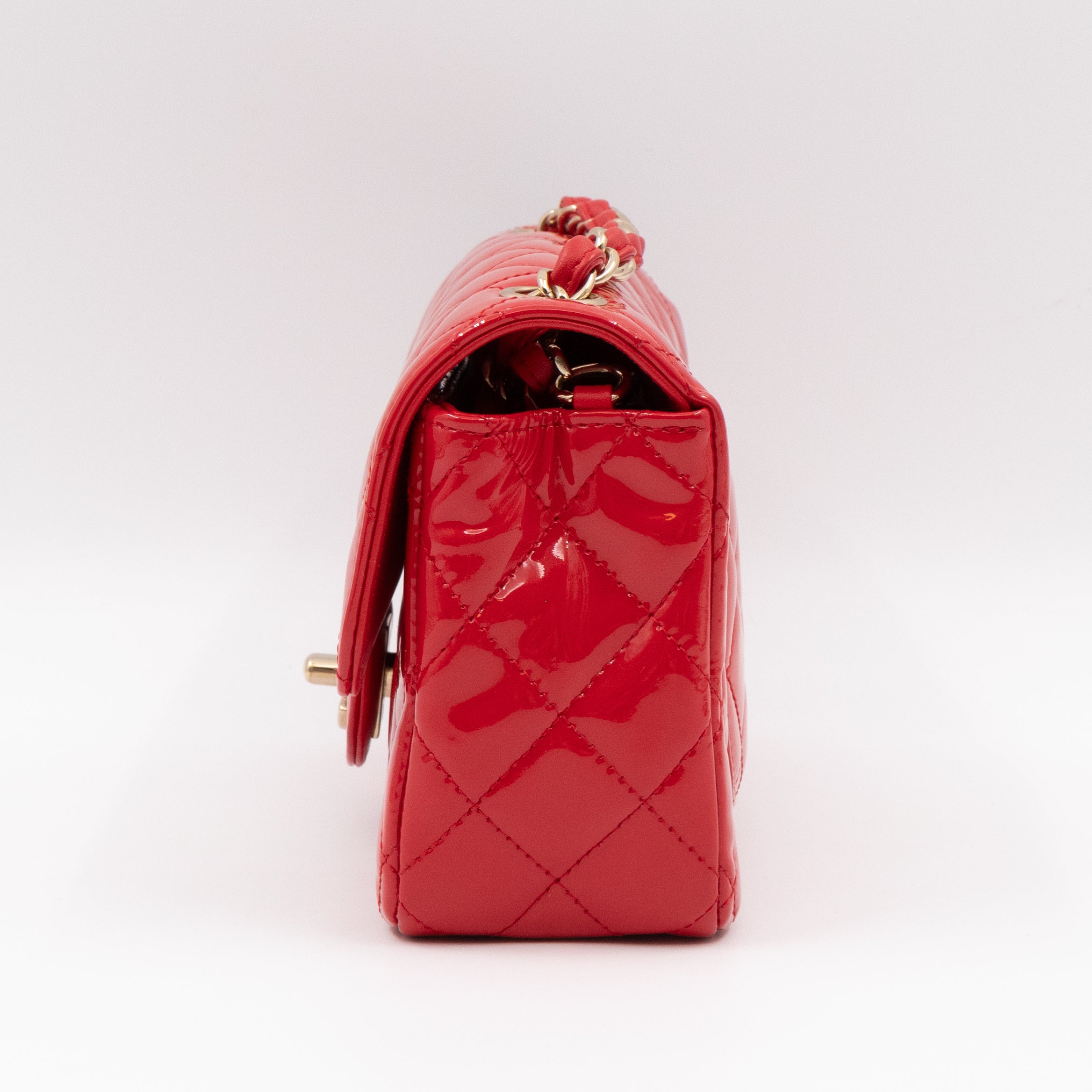 Classic Mini Rectangular Red Patent Leather