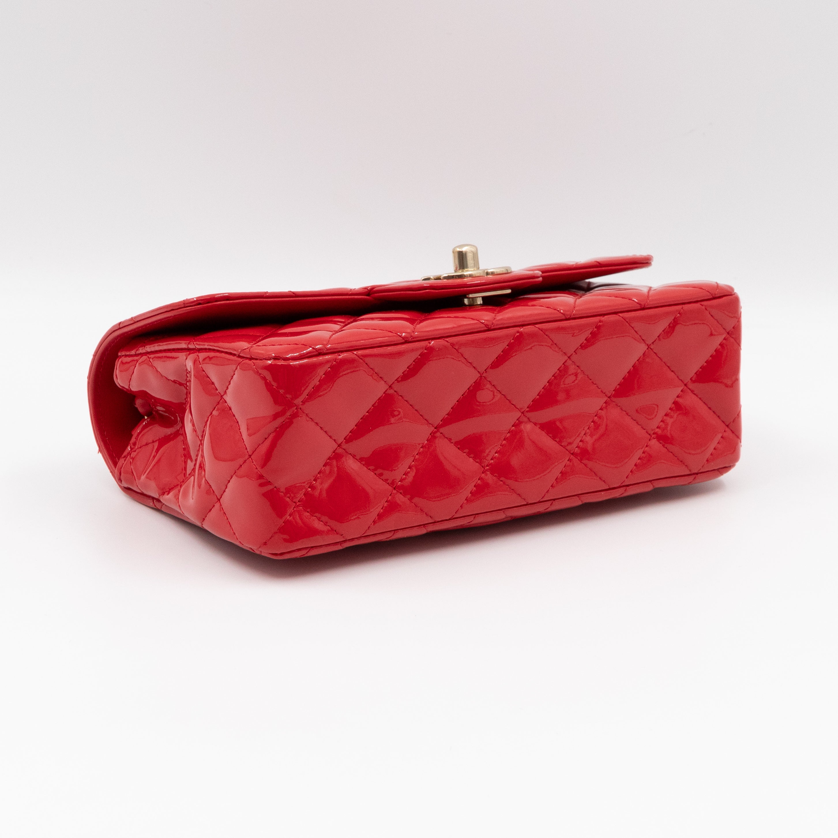 Classic Mini Rectangular Red Patent Leather
