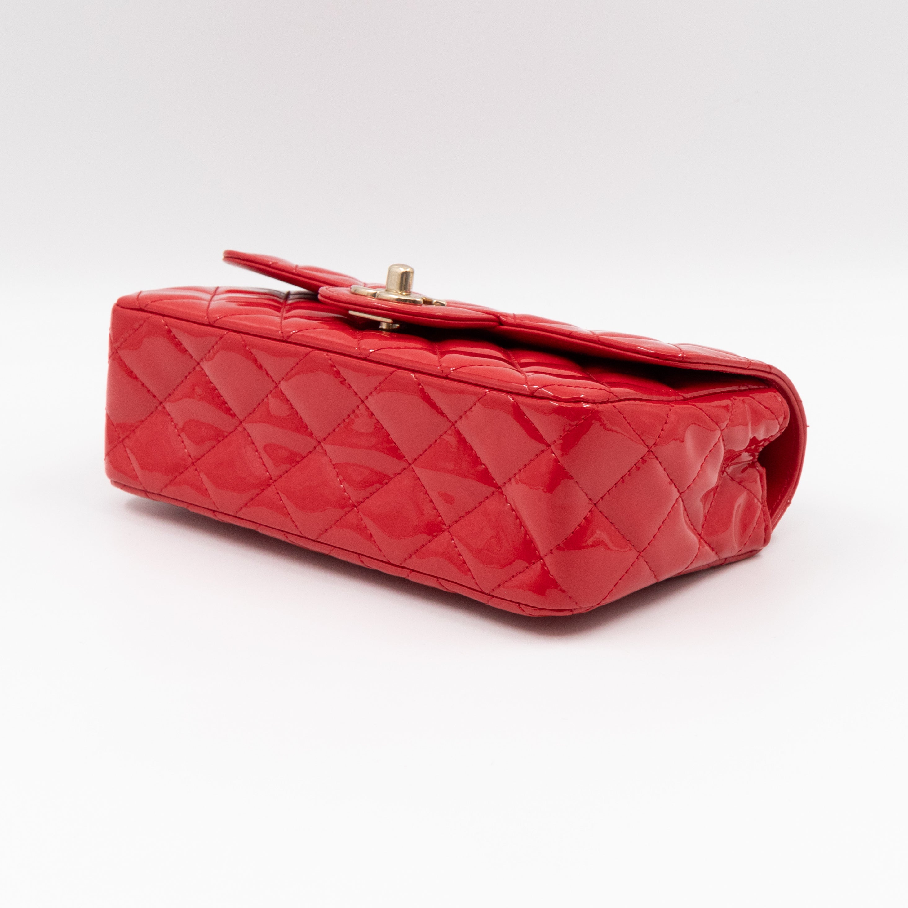 Classic Mini Rectangular Red Patent Leather