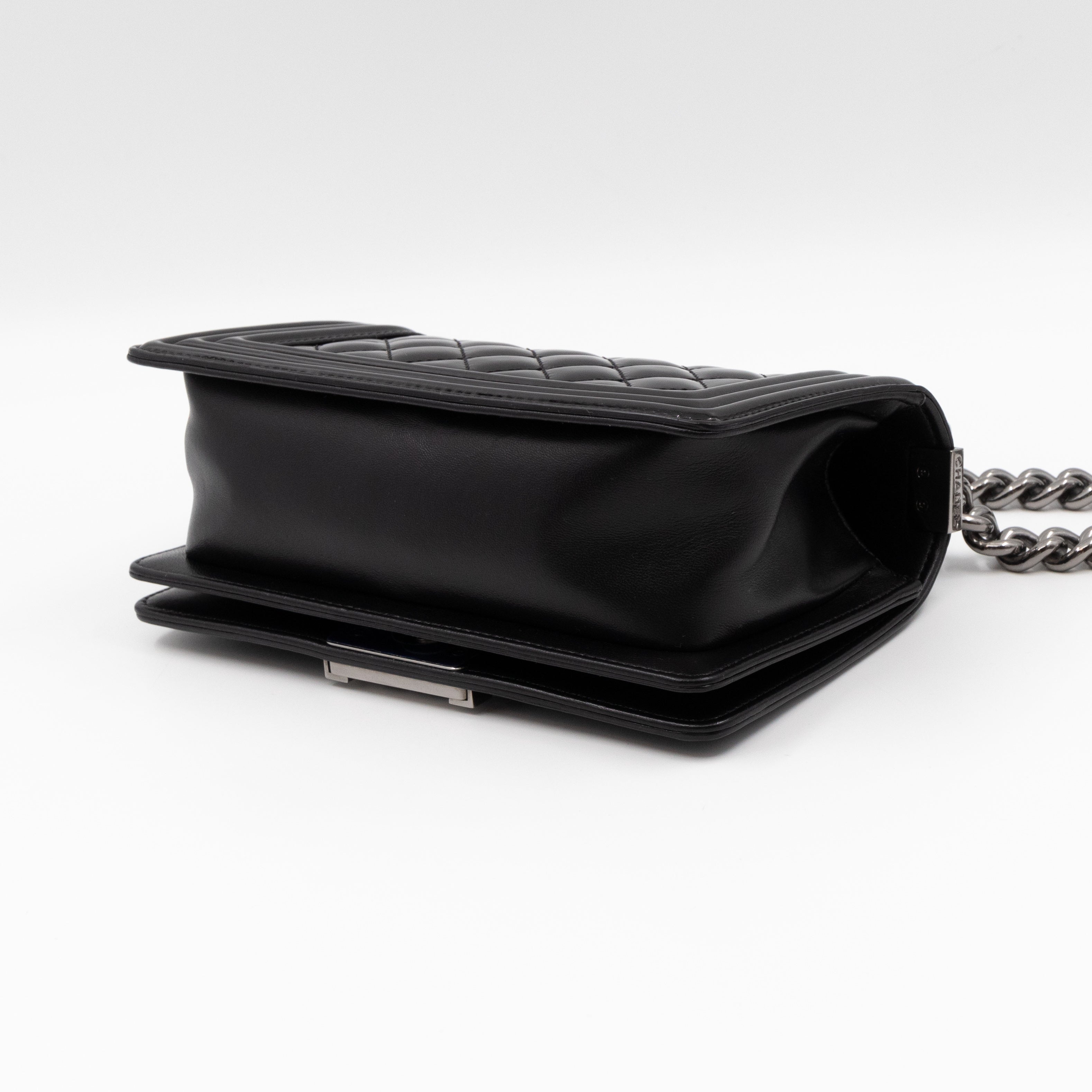 Boy Bag Small Black Metallic Patent Leather
