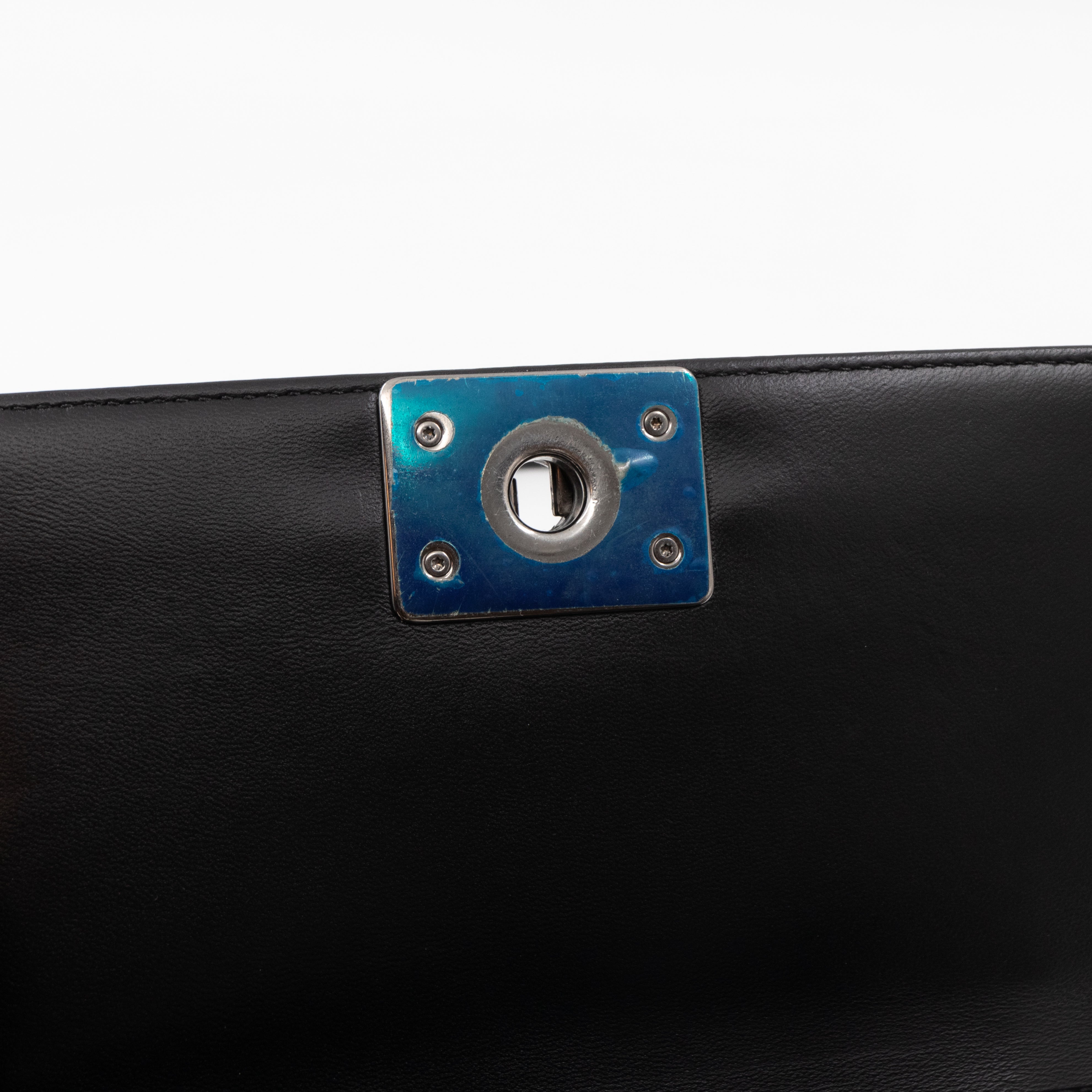 Boy Bag Small Black Metallic Patent Leather