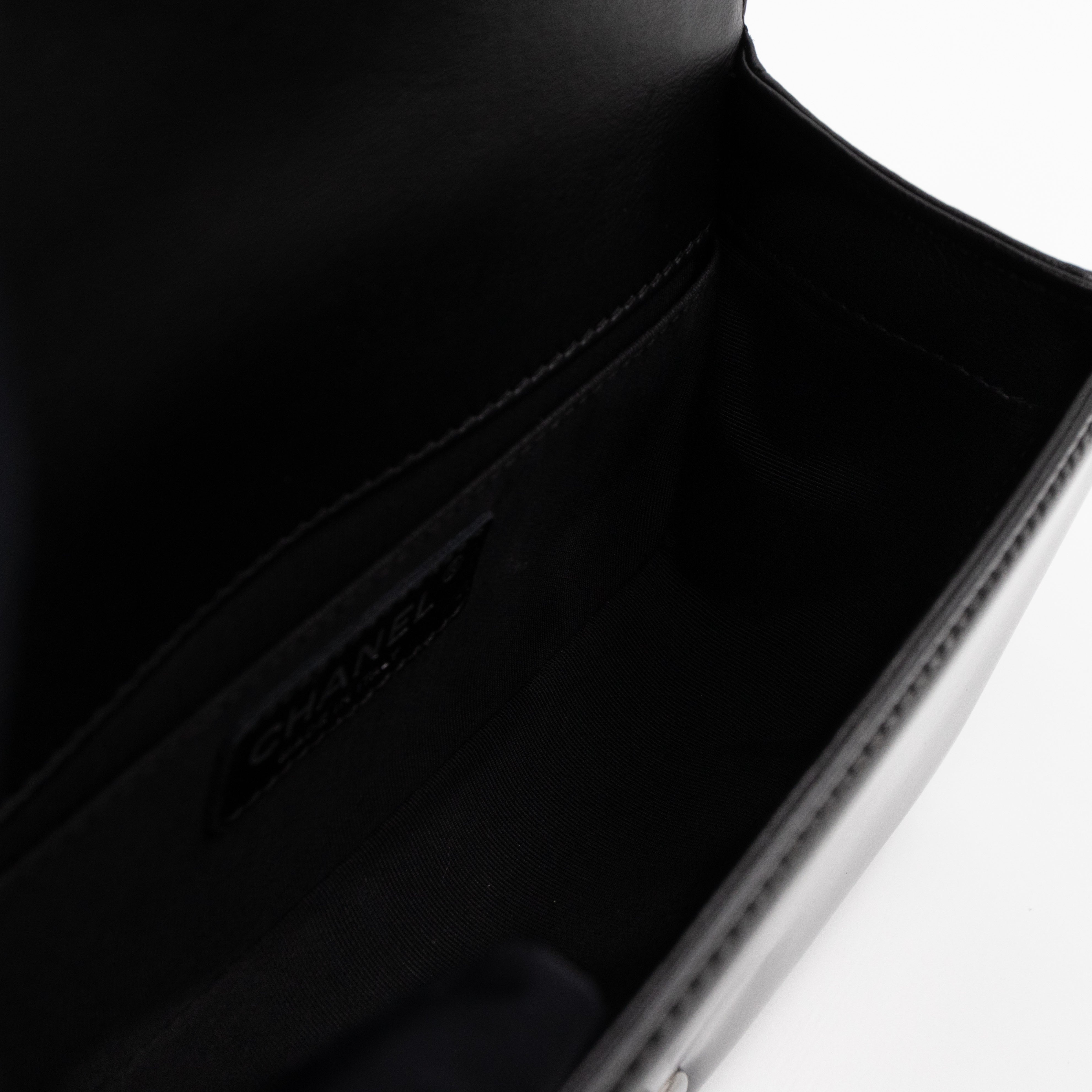 Boy Bag Small Black Metallic Patent Leather