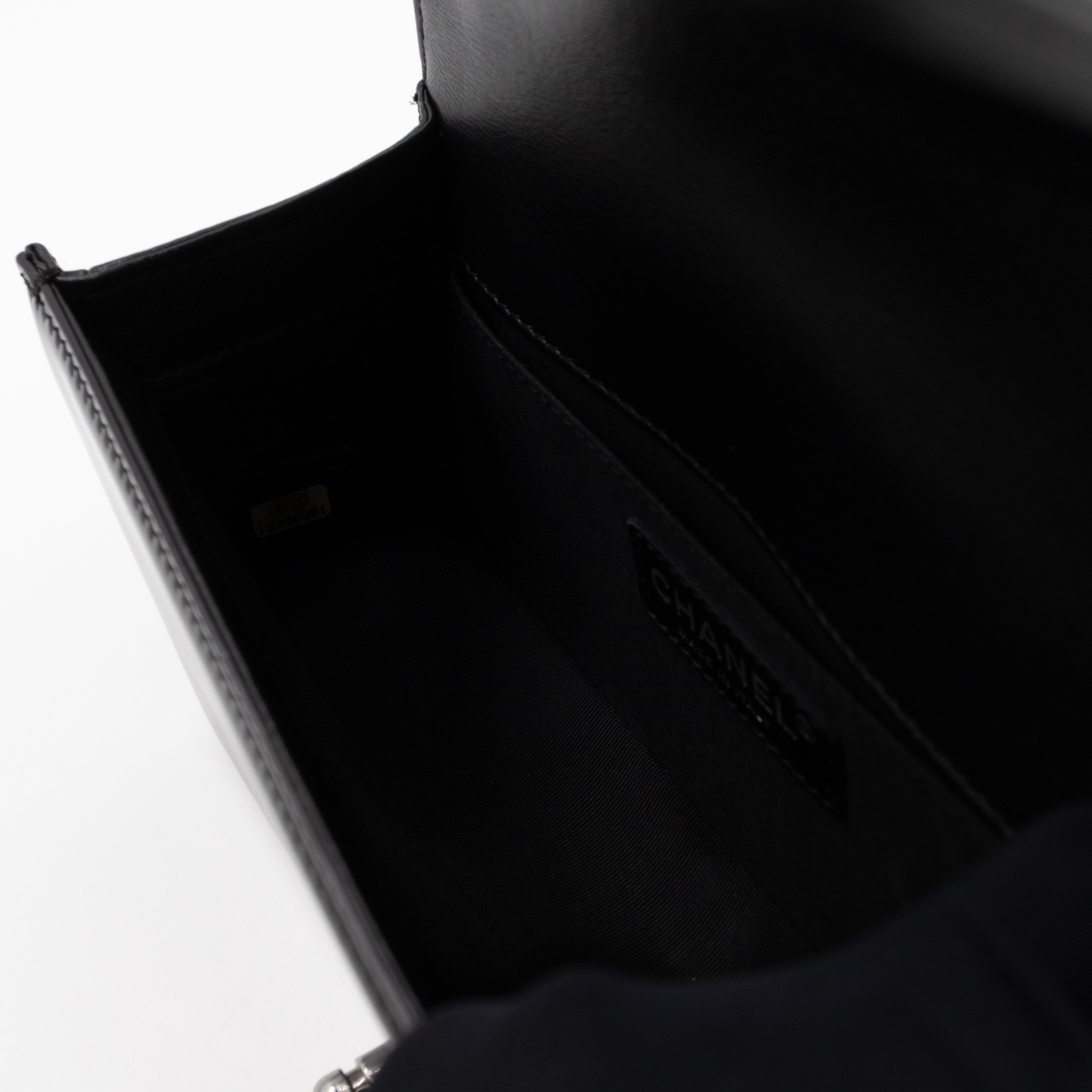 Boy Bag Small Black Metallic Patent Leather