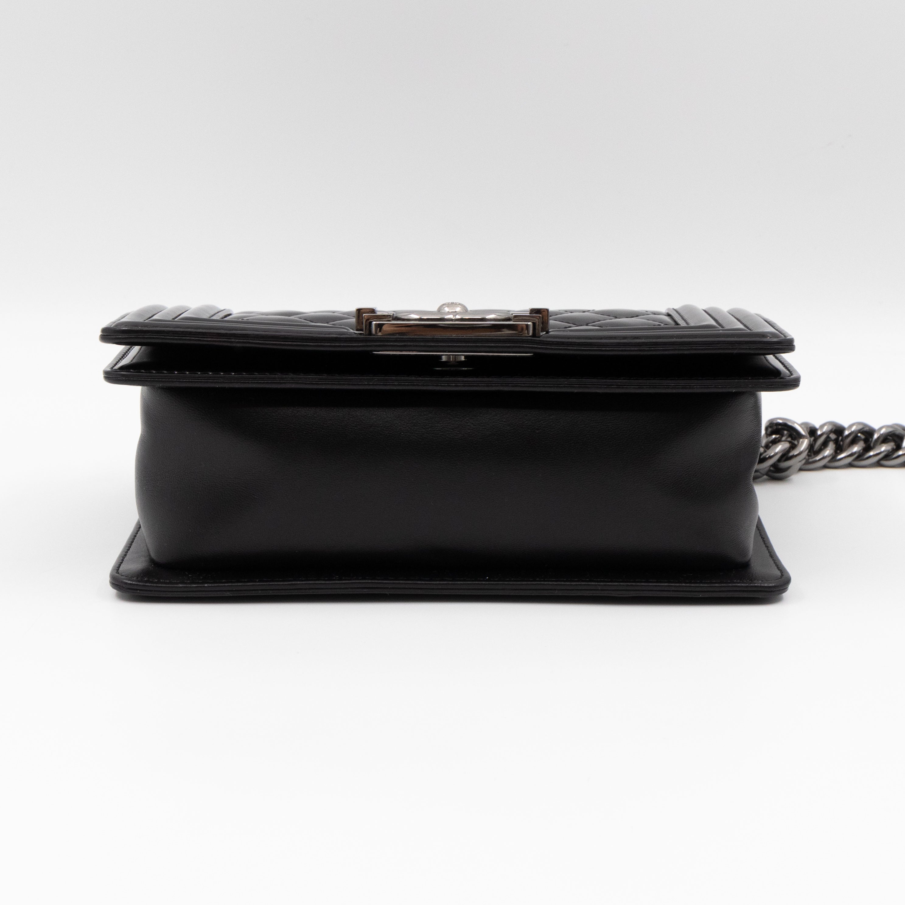 Boy Bag Small Black Metallic Patent Leather