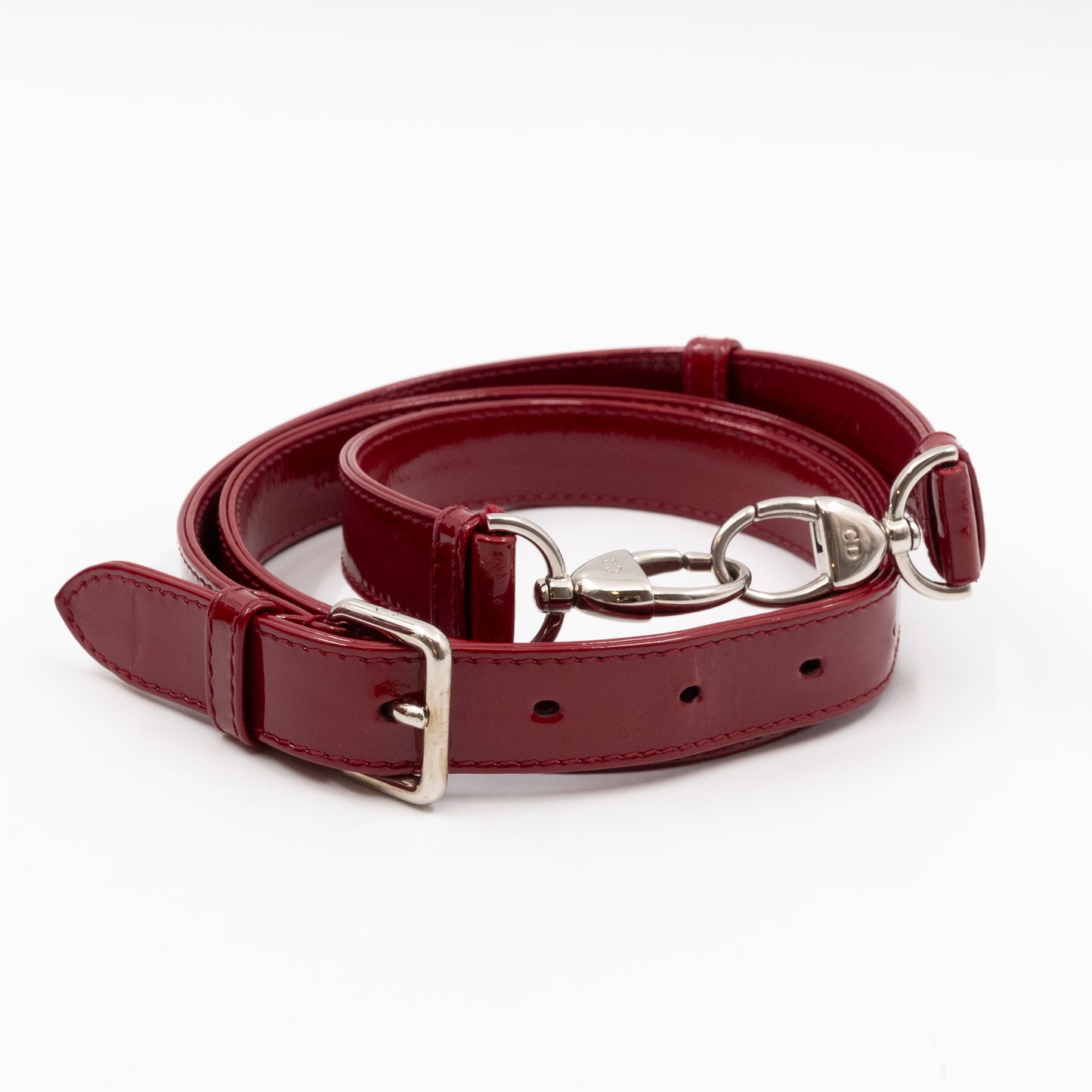 Lady Dior Medium Dark Red Patent Leather