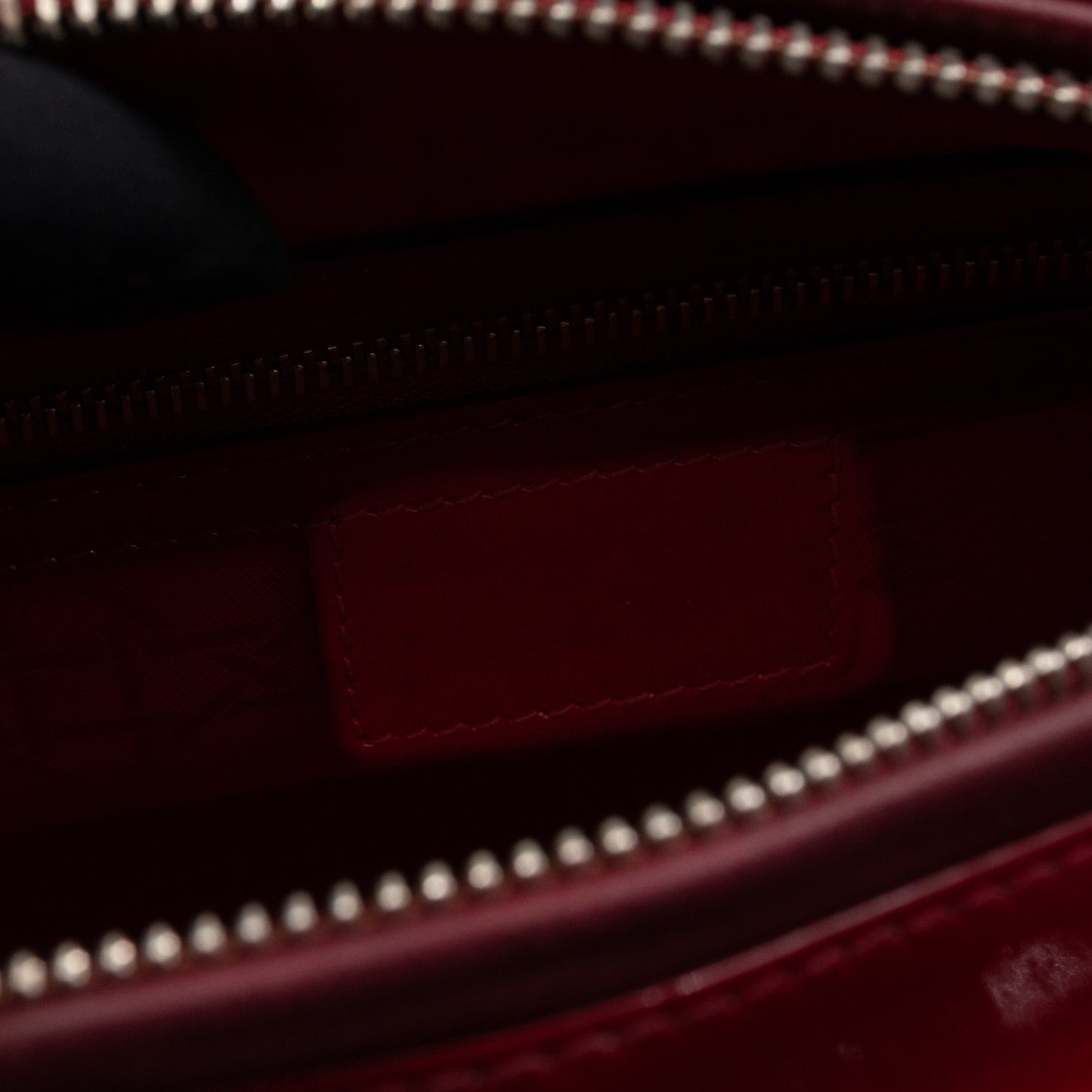 Lady Dior Medium Dark Red Patent Leather
