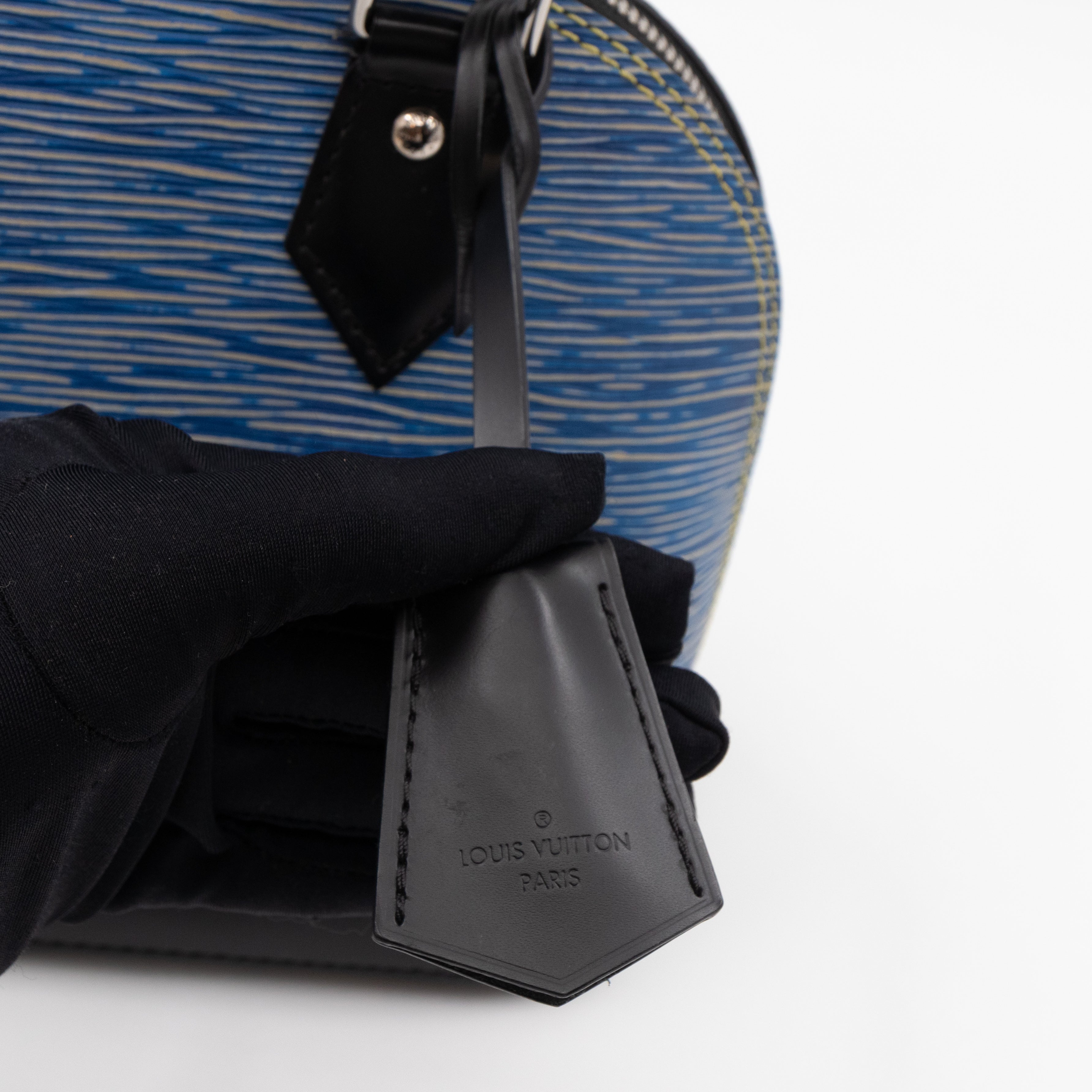 Alma BB Epi Leather Denim Blue Black