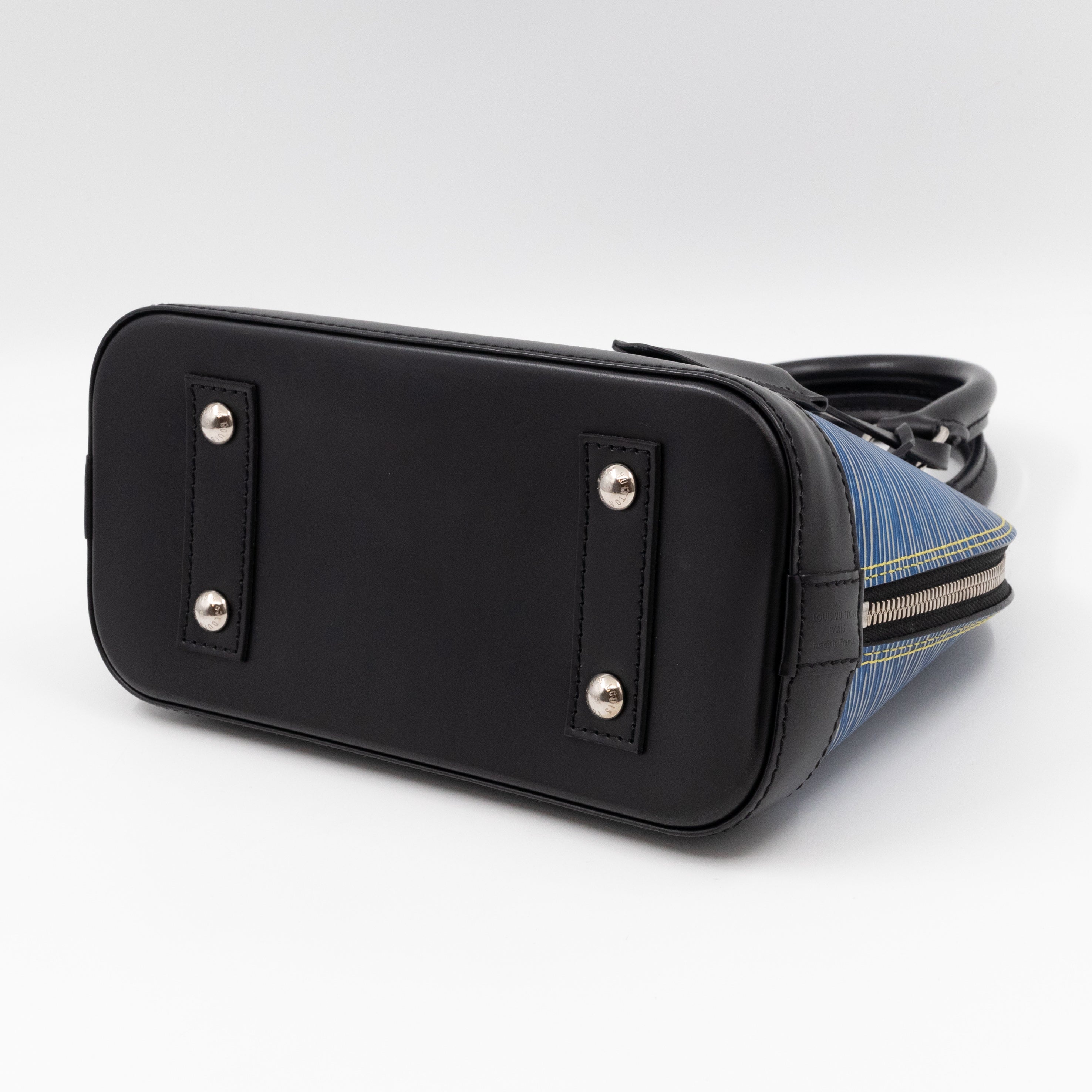 Alma BB Epi Leather Denim Blue Black