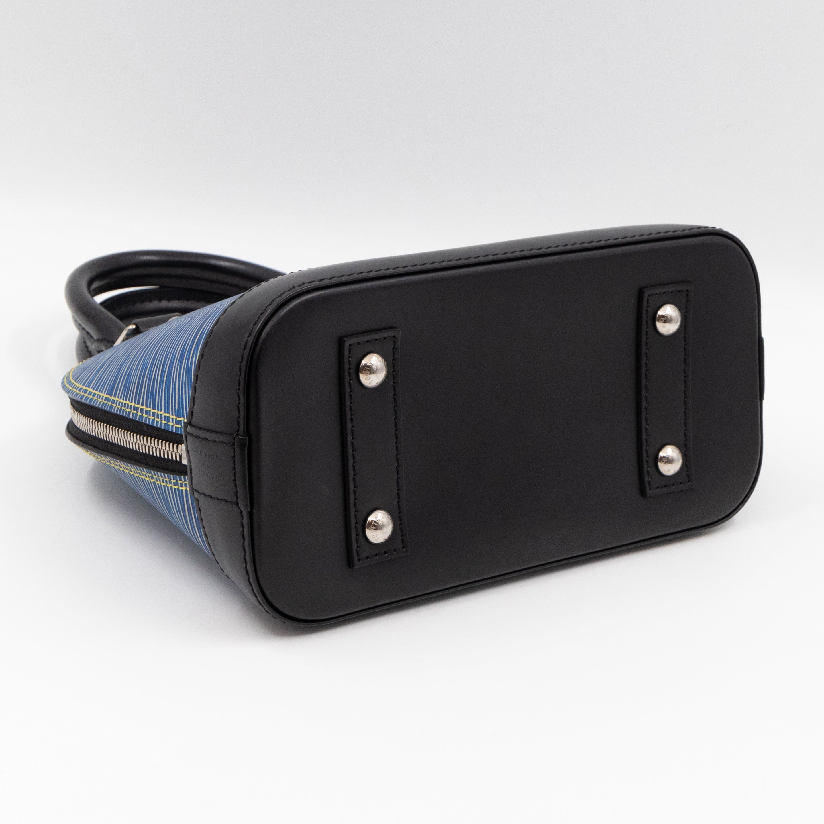 Alma BB Epi Leather Denim Blue Black