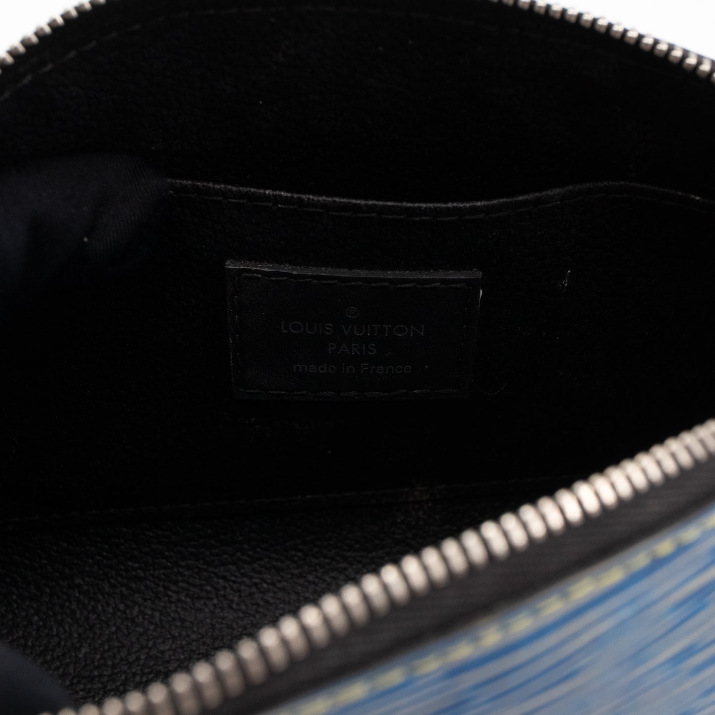Cosmetic Pouch PM Epi Leather Denim Blue