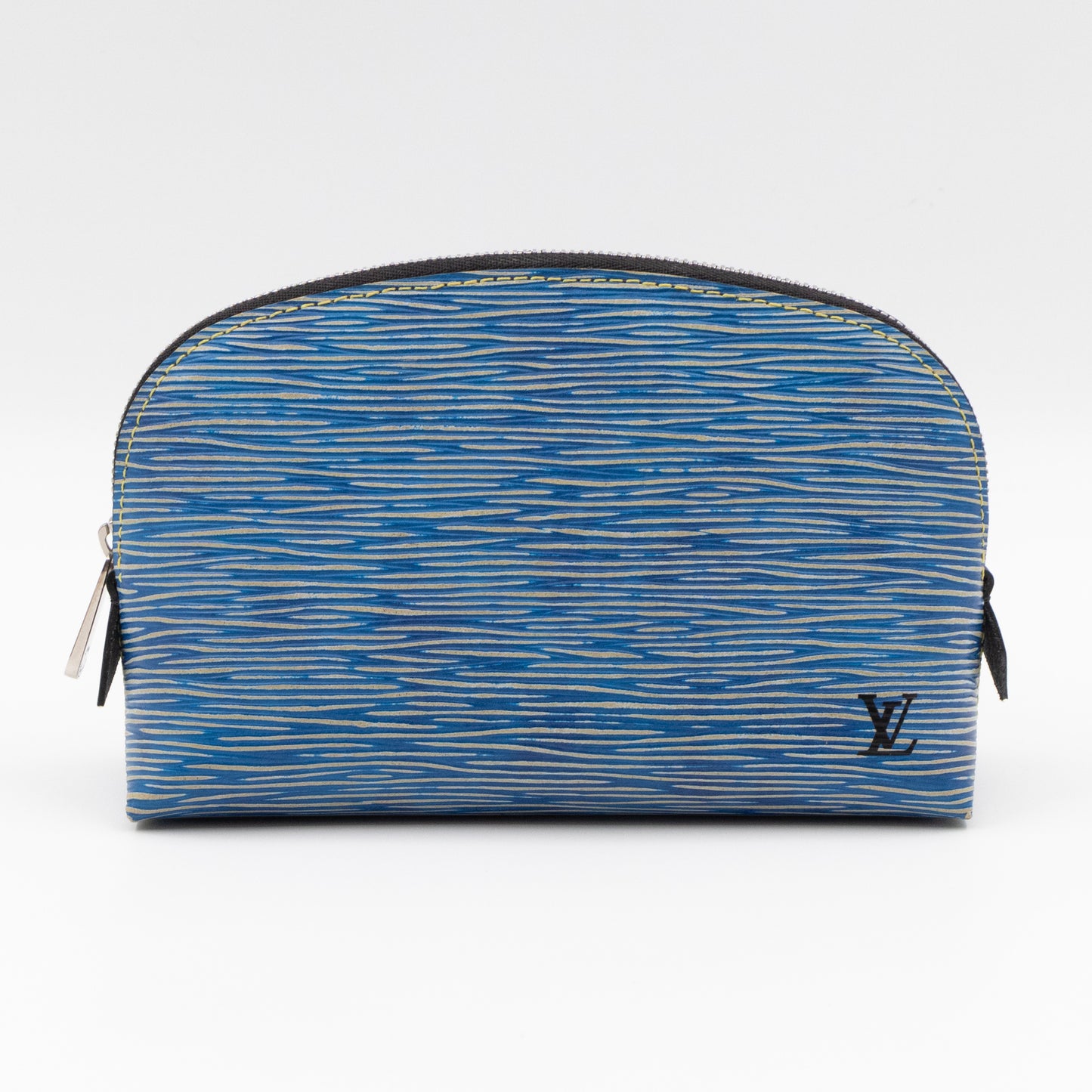 Cosmetic Pouch PM Epi Leather Denim Blue