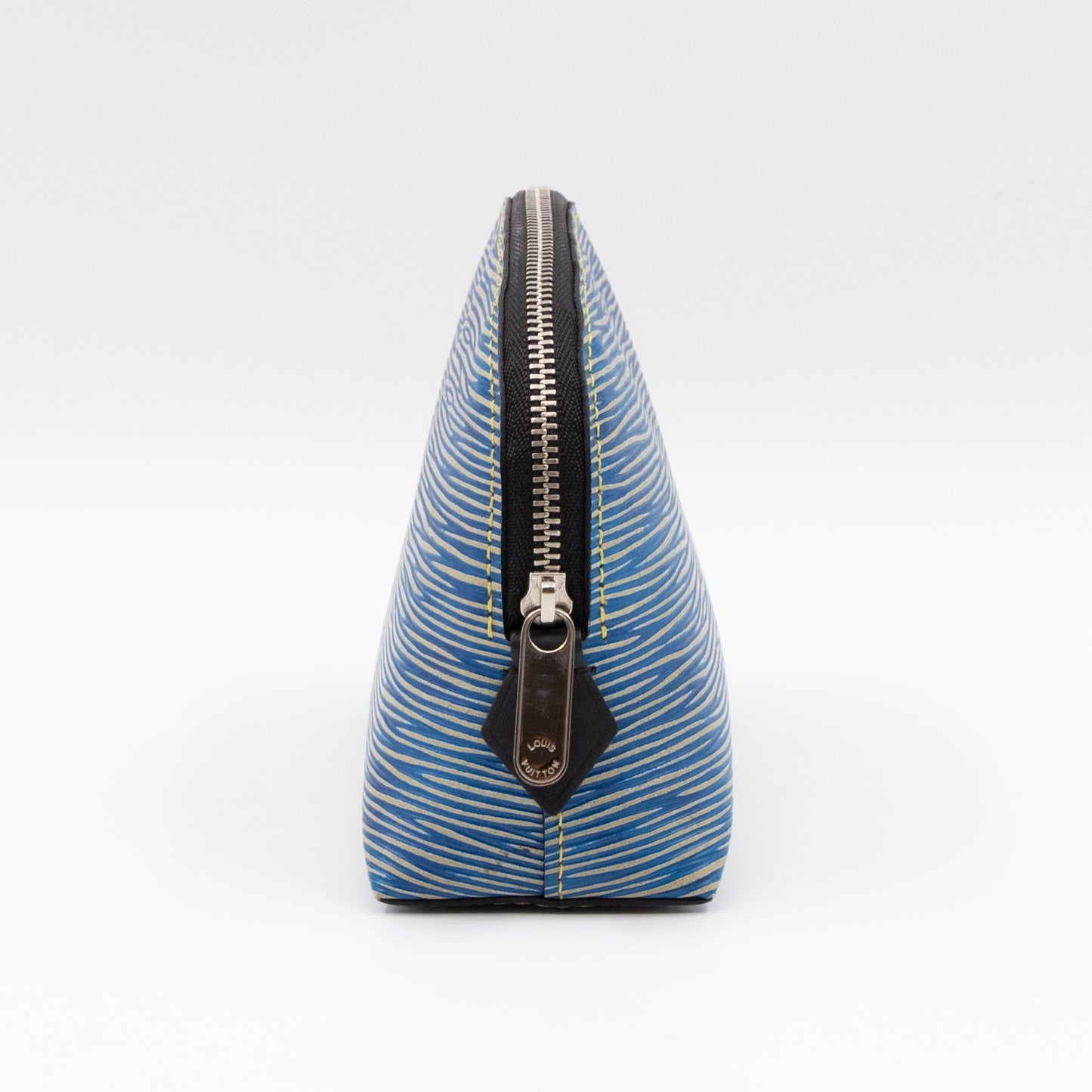 Cosmetic Pouch PM Epi Leather Denim Blue