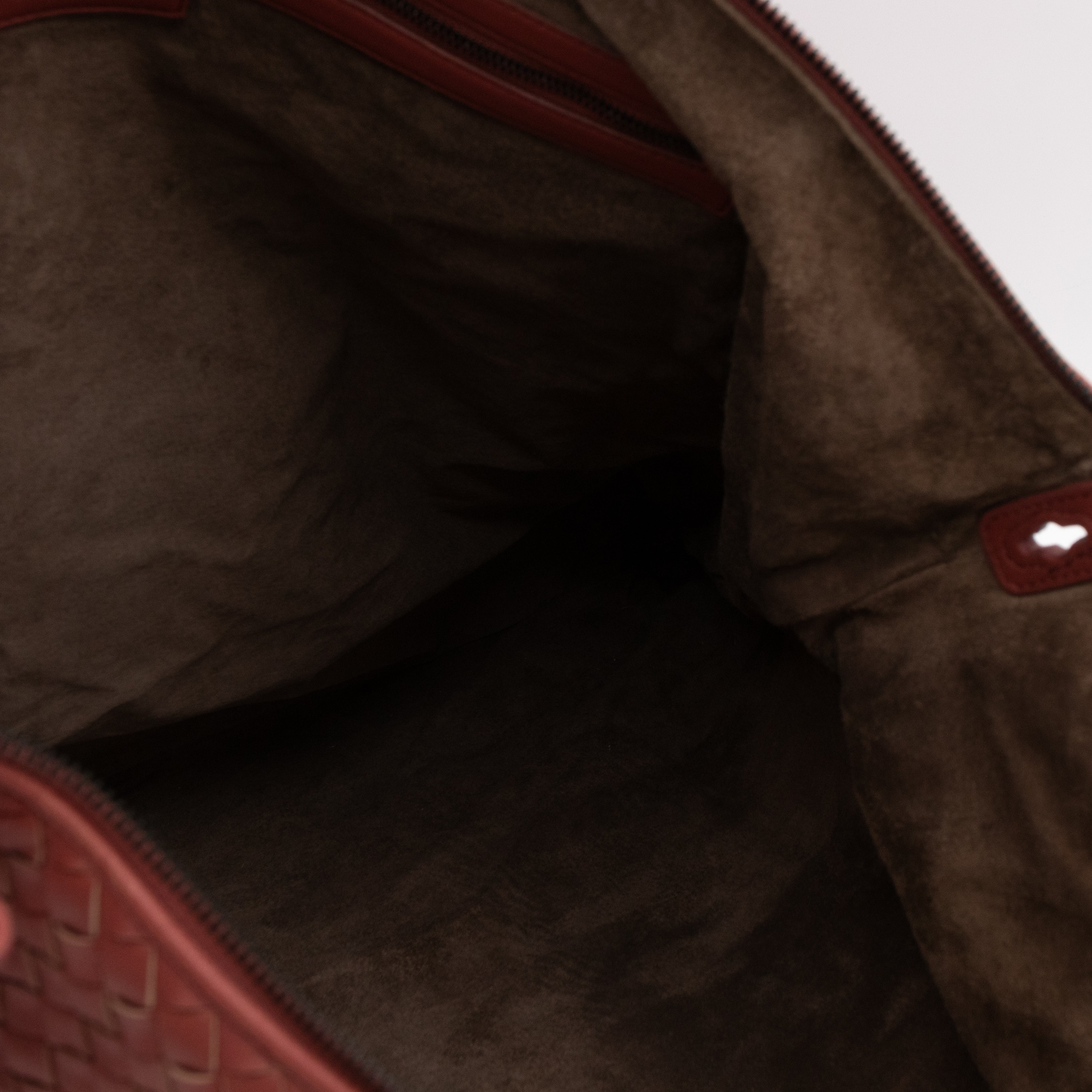 Large Convertible Tote Bag Intrecciato Brick Brown Leather