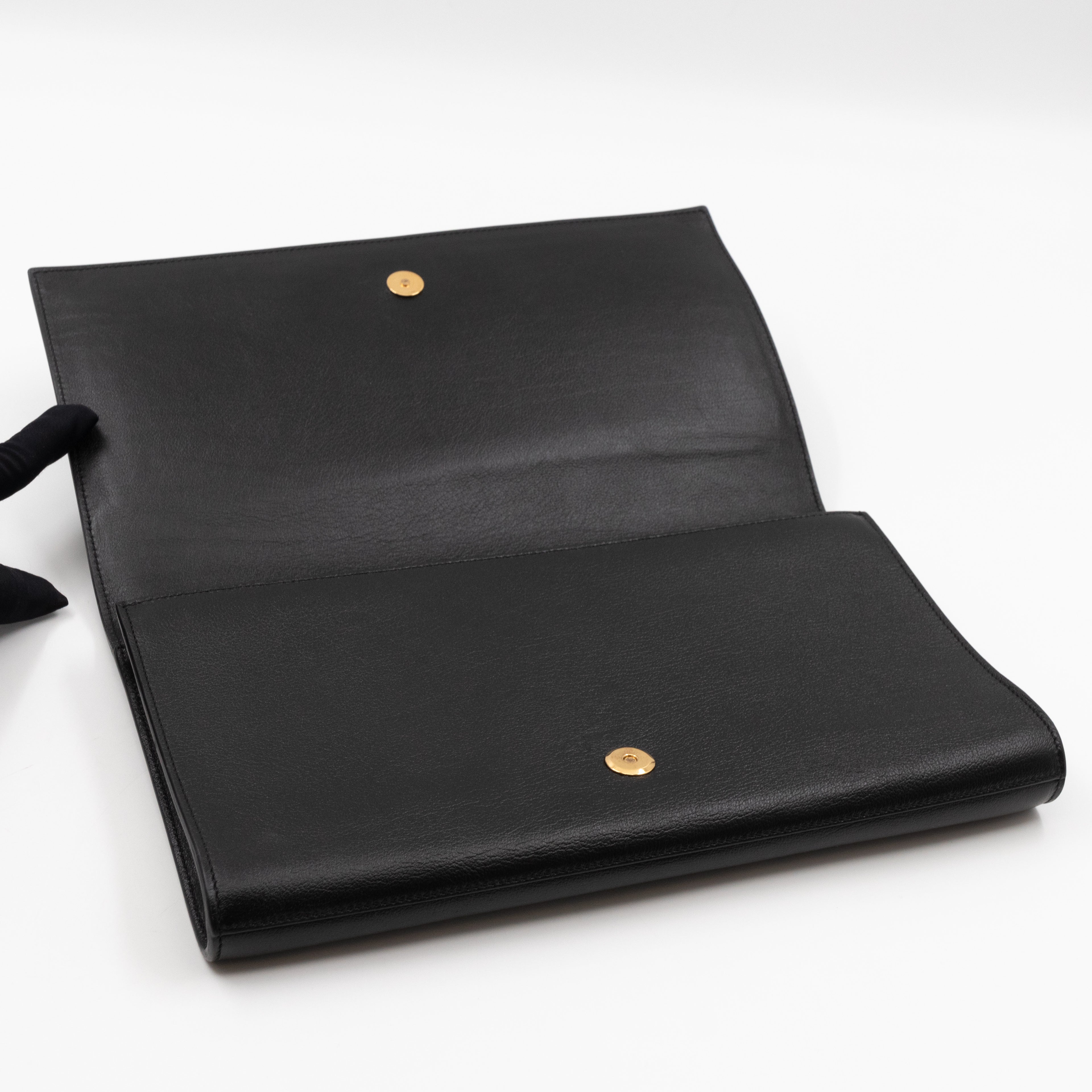 Belle De Jour Clutch Large Leather Black