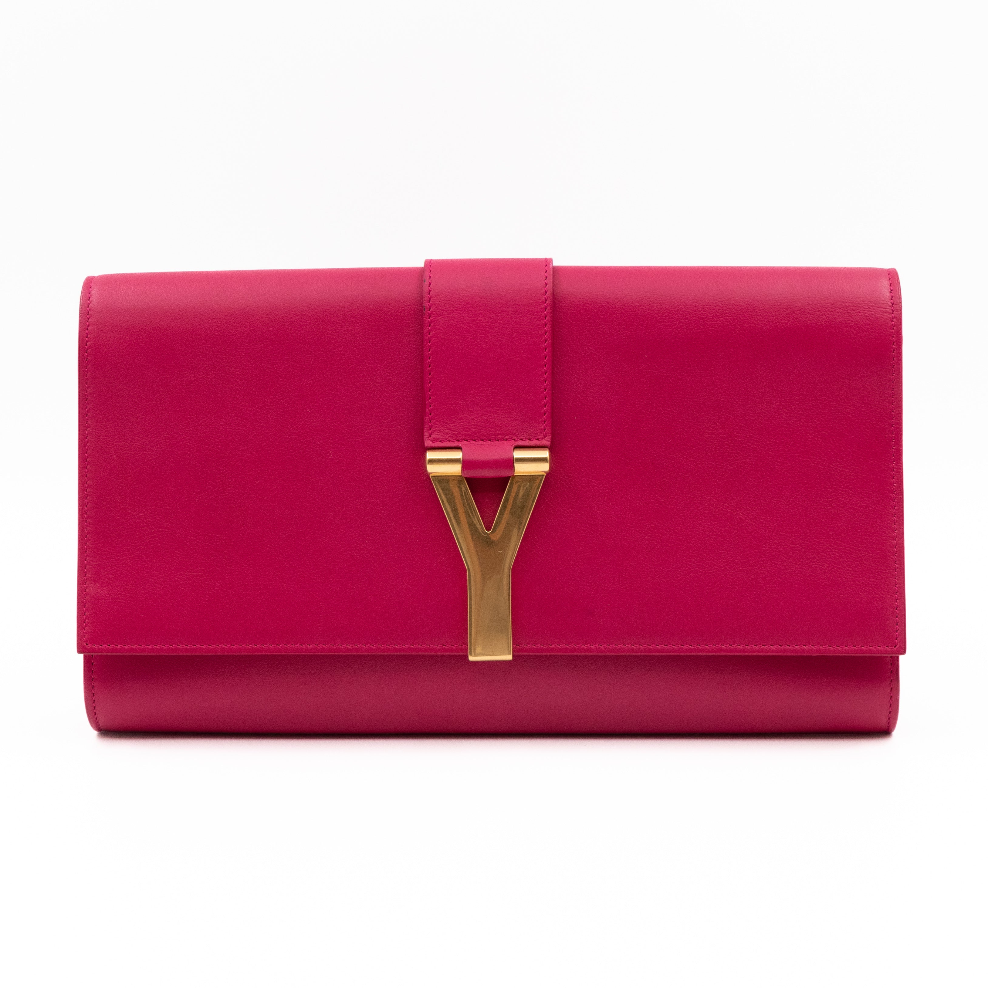 Chyc Ligne Y Clutch Pink Smooth Leather