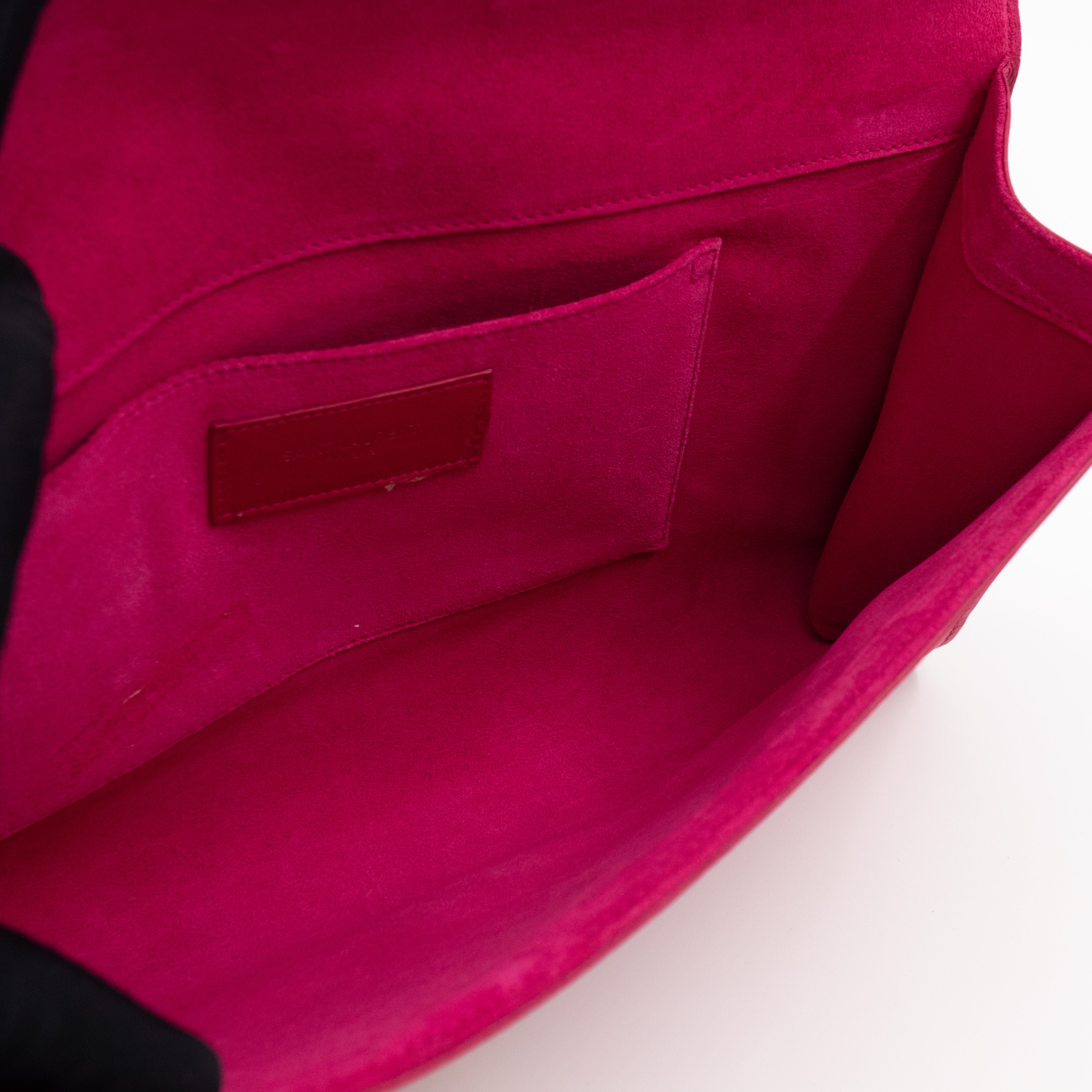 Chyc Ligne Y Clutch Pink Smooth Leather