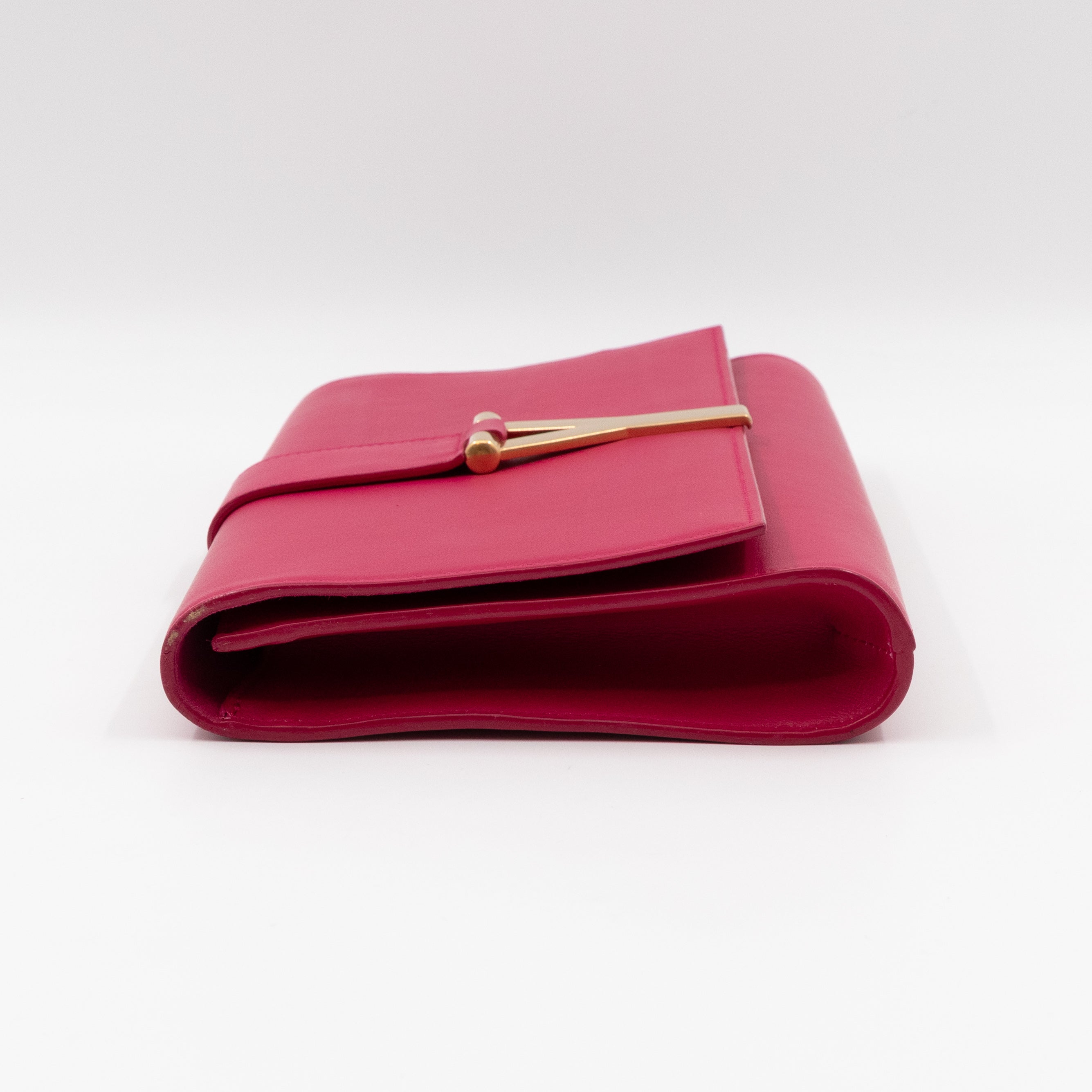 Chyc Ligne Y Clutch Pink Smooth Leather