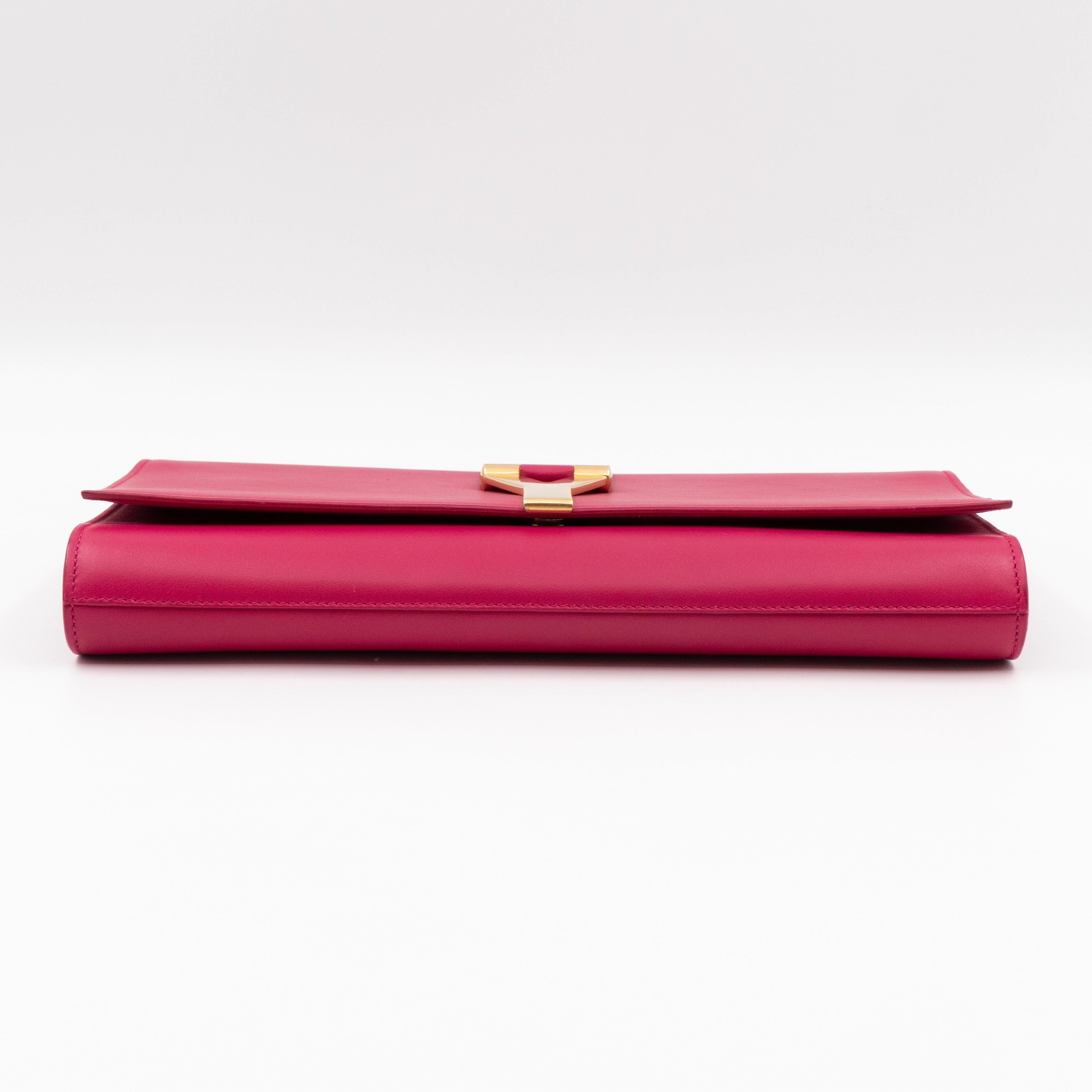 Chyc Ligne Y Clutch Pink Smooth Leather