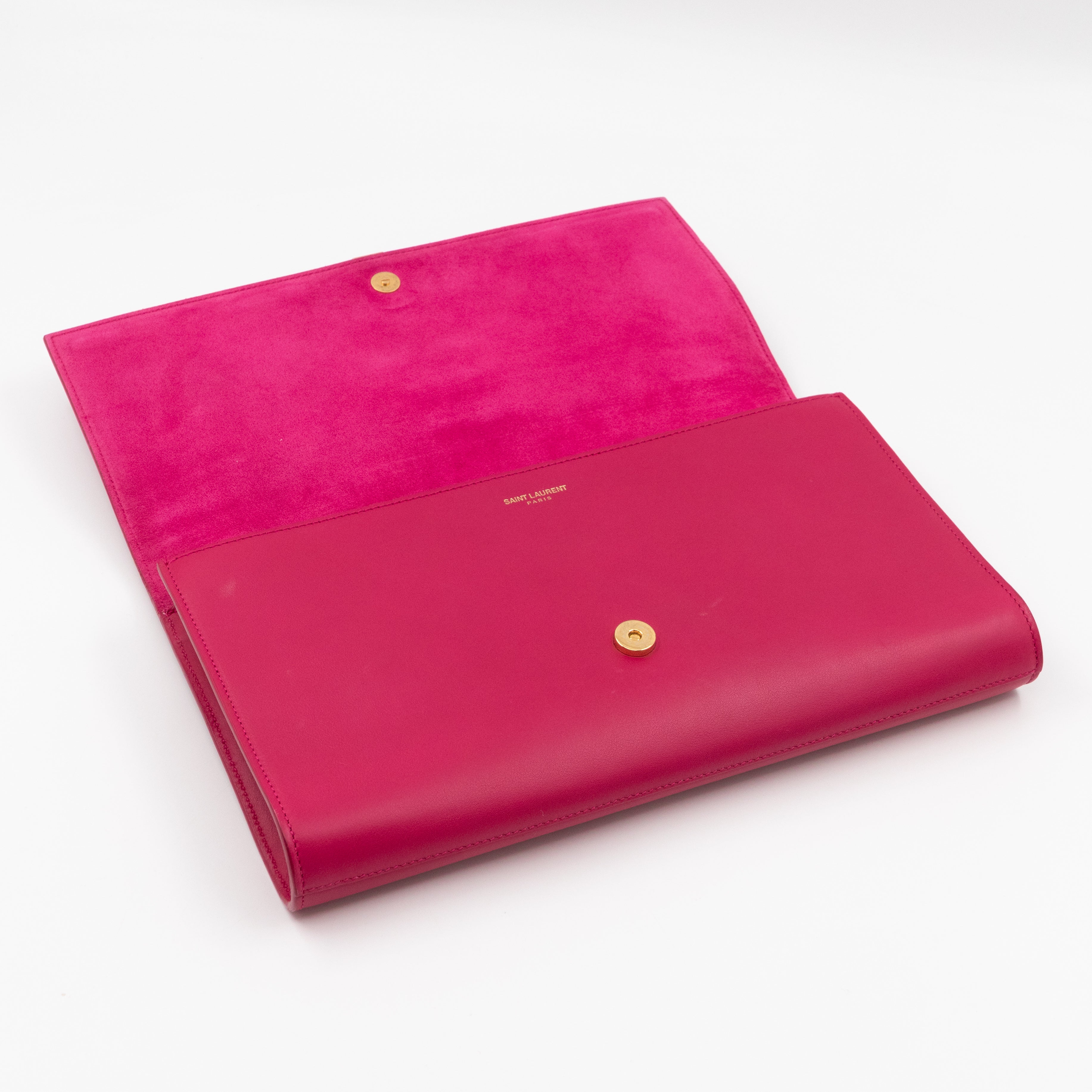 Chyc Ligne Y Clutch Pink Smooth Leather