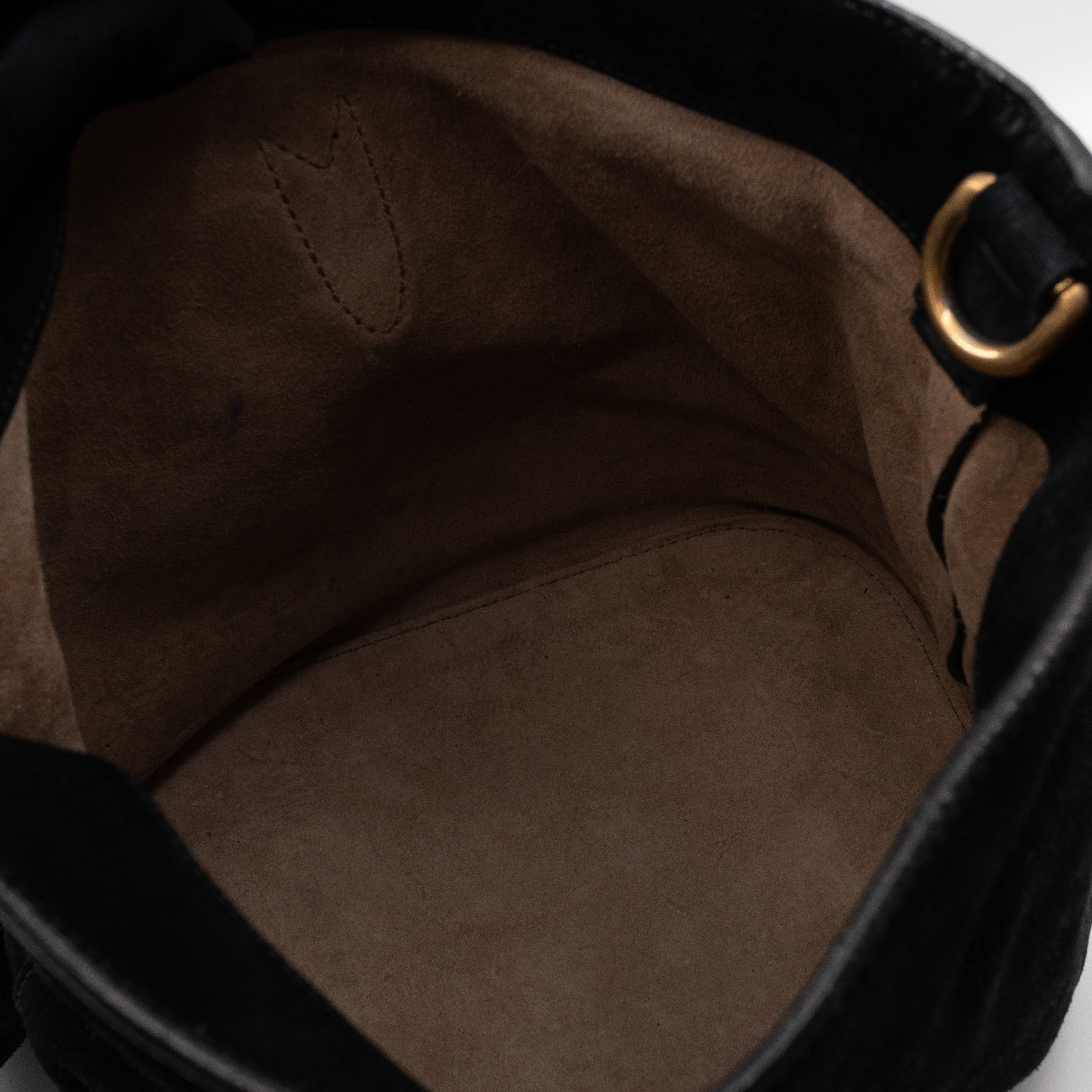 Small Jackie Soft Bucket Bag Black Suede Leather