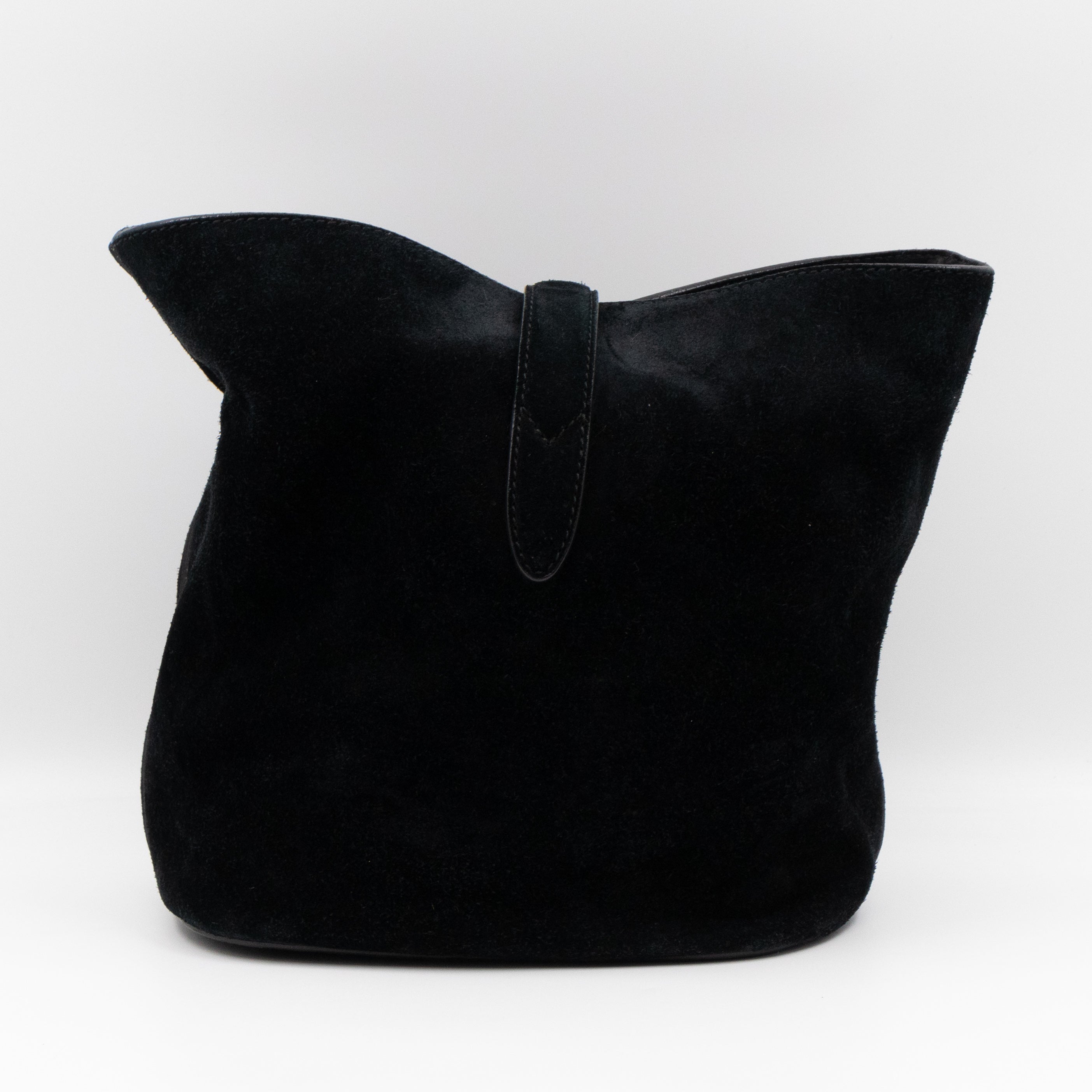 Small Jackie Soft Bucket Bag Black Suede Leather
