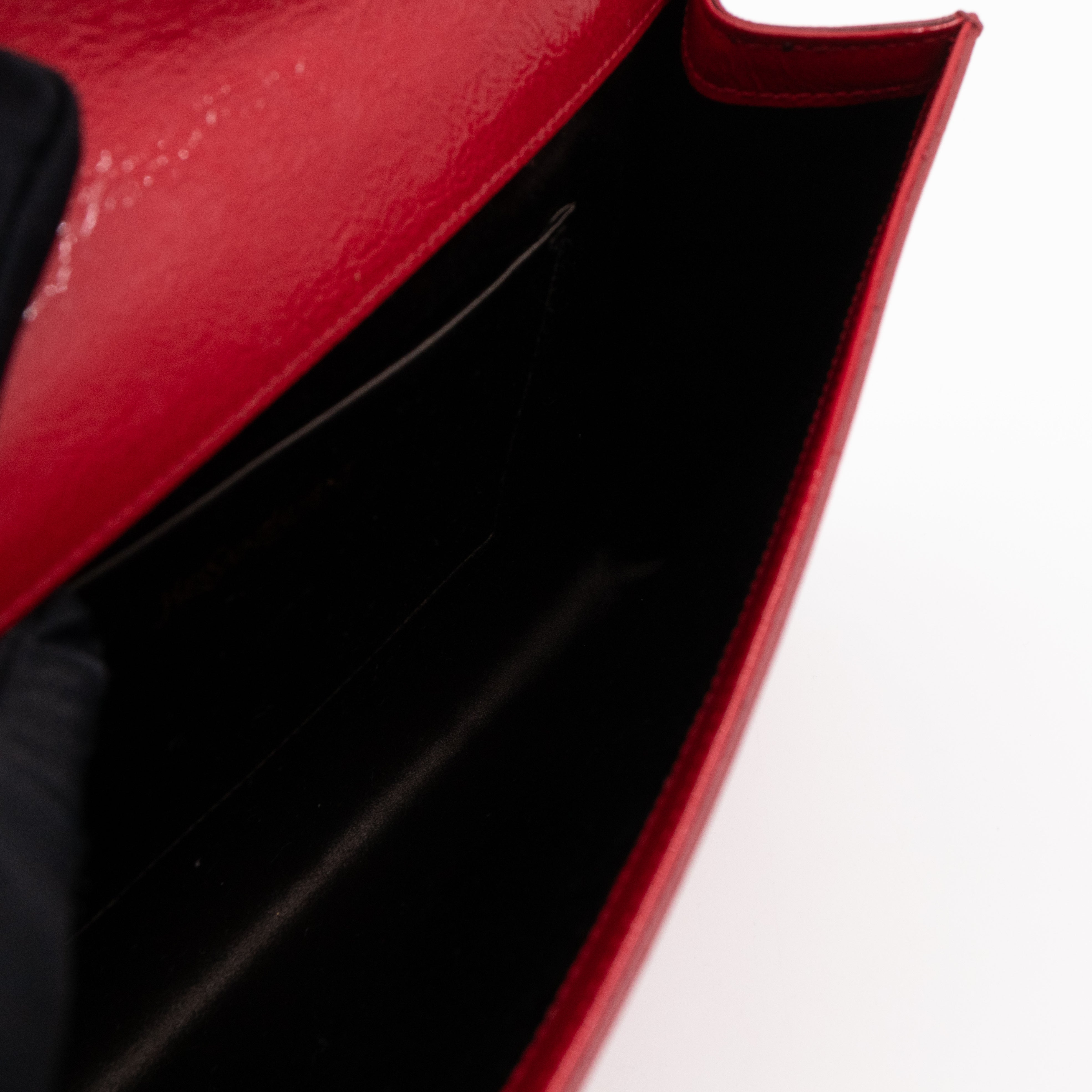 Belle De Jour Clutch Patent Leather Red