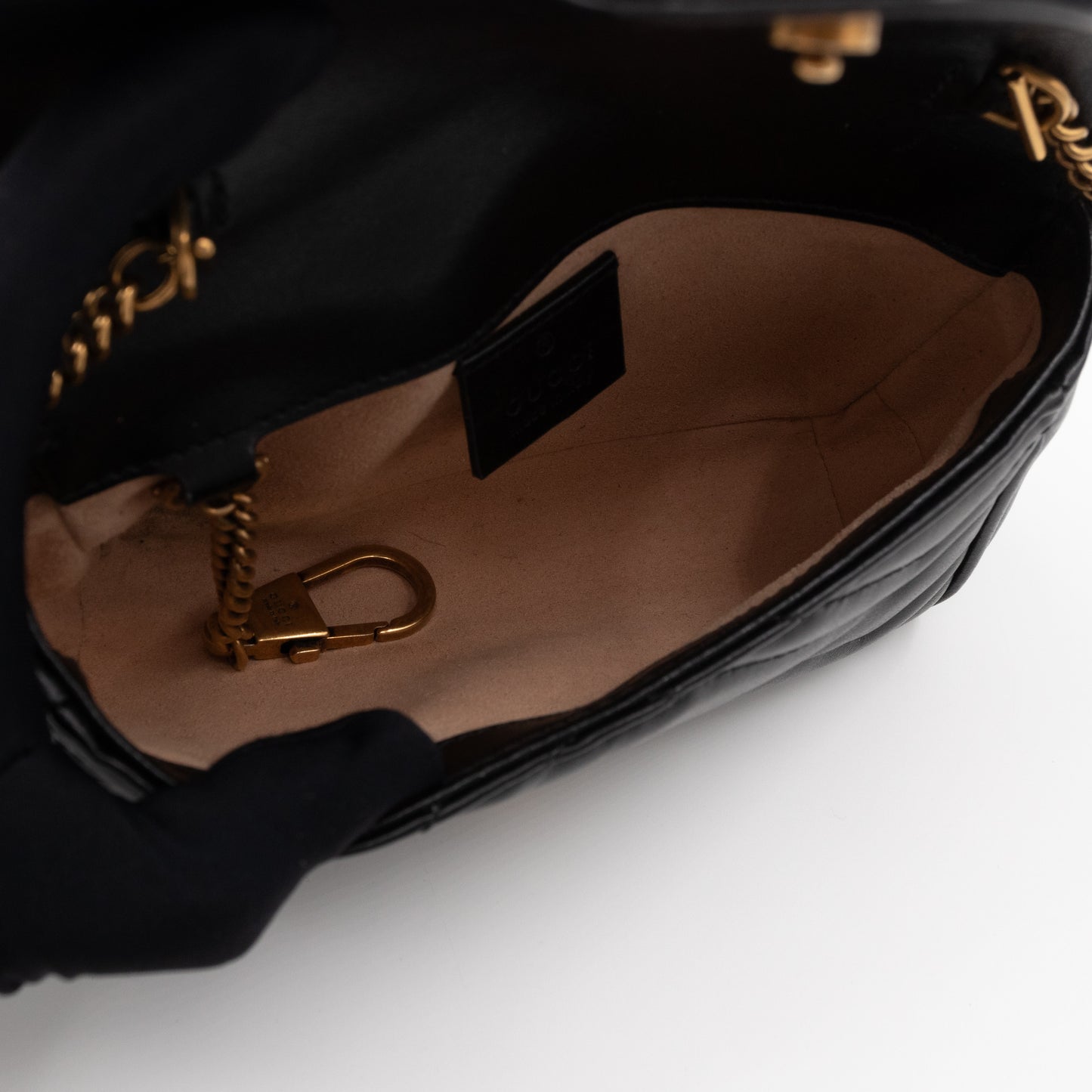 GG Marmont Matelassé Super Mini Black Leather