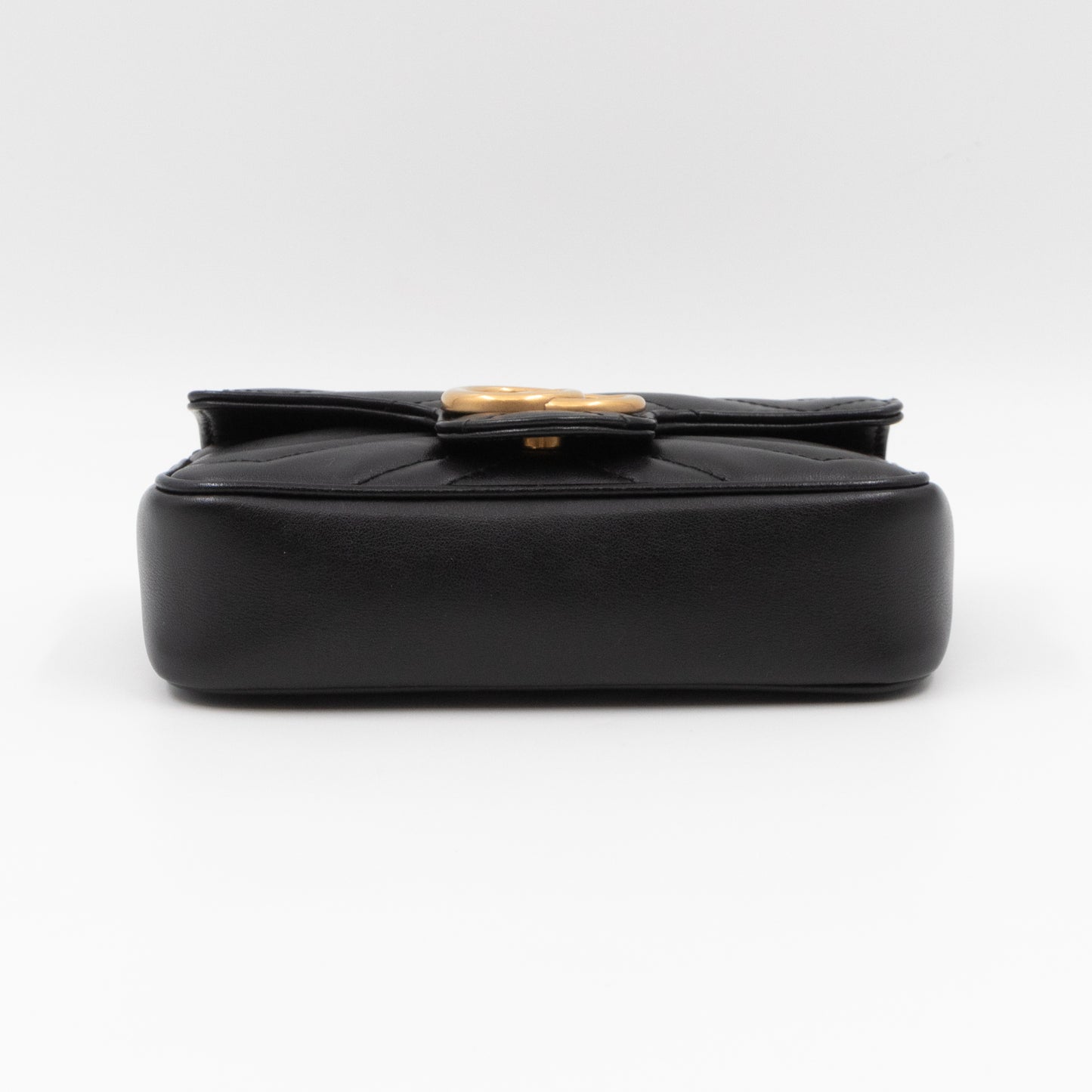 GG Marmont Matelassé Super Mini Black Leather