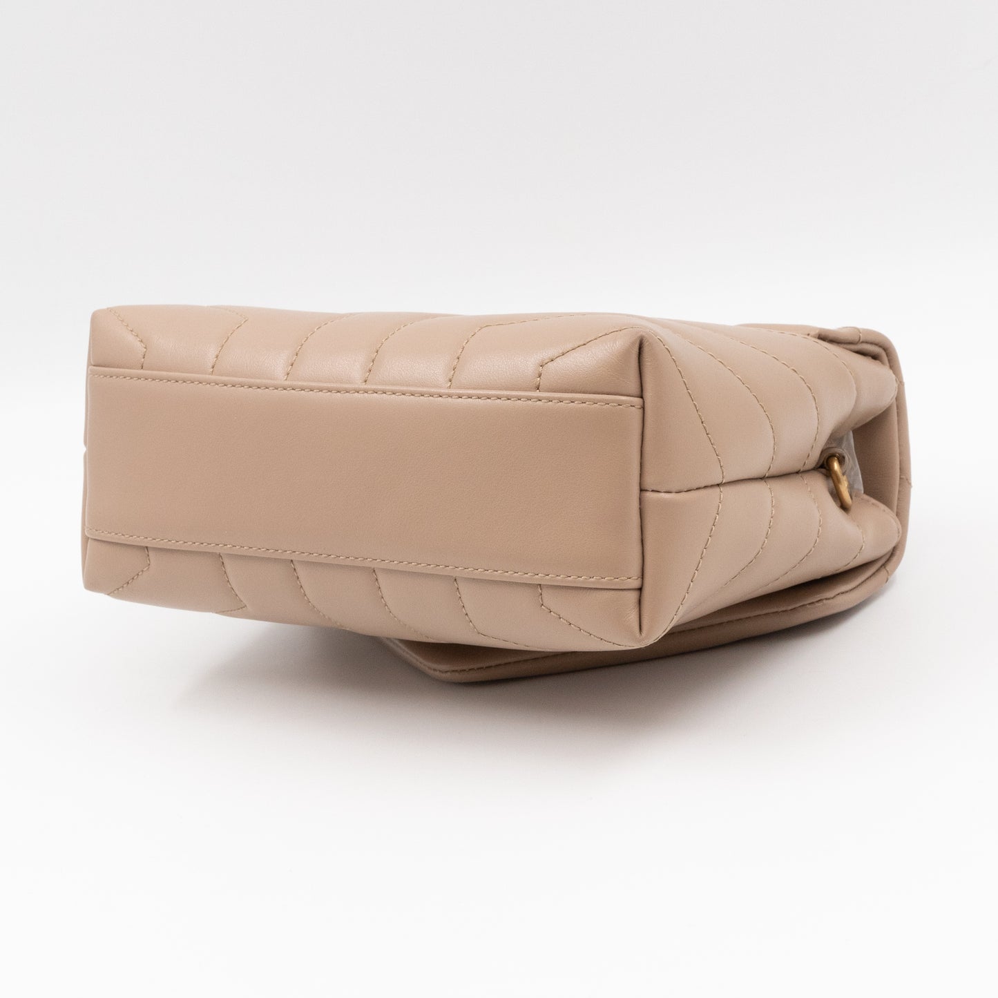 Loulou Toy Strap Bag Dark Beige Leather