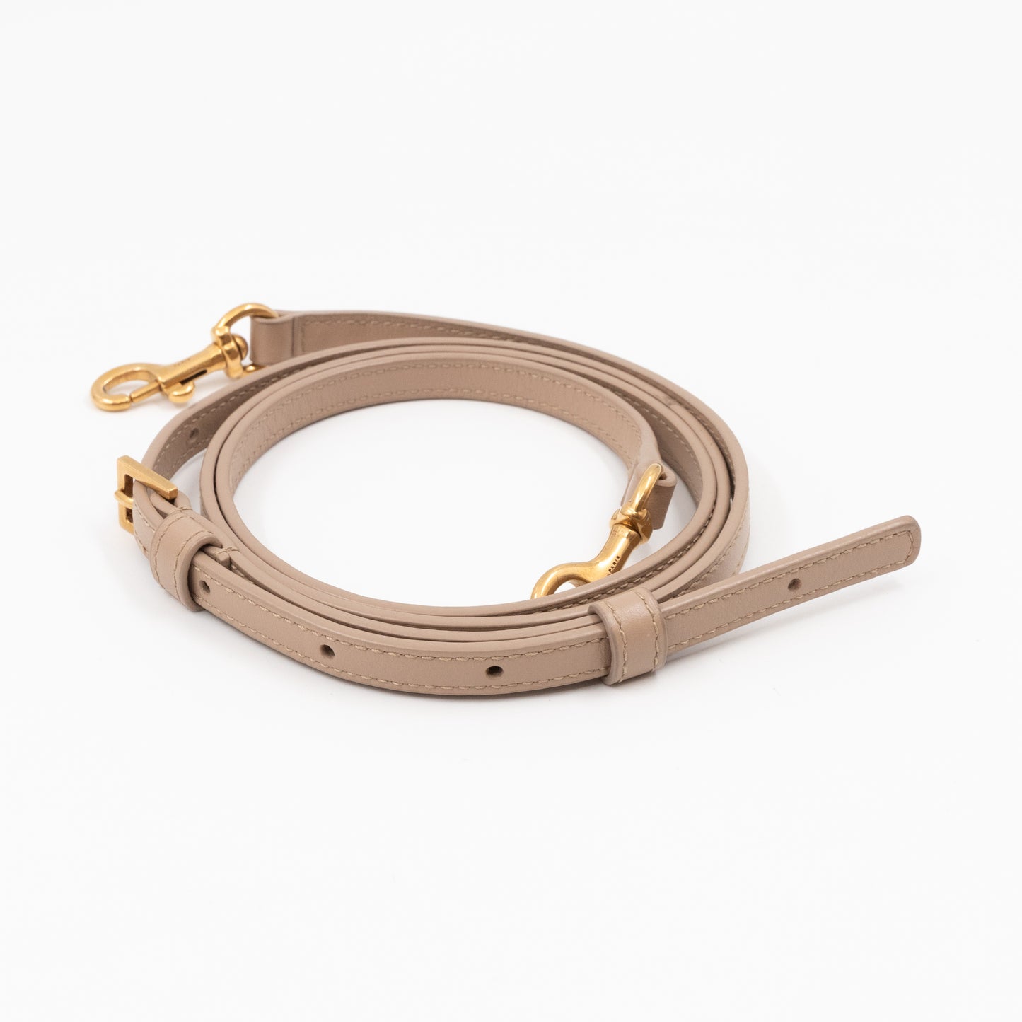Loulou Toy Strap Bag Dark Beige Leather