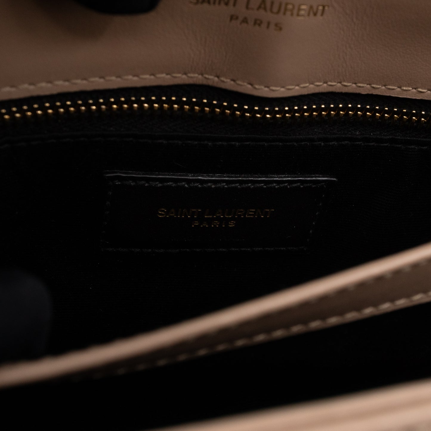 Loulou Toy Strap Bag Dark Beige Leather