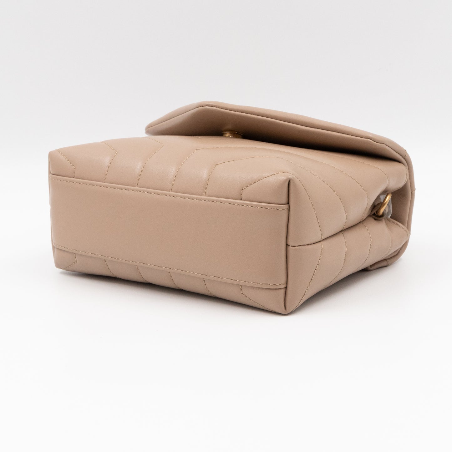 Loulou Toy Strap Bag Dark Beige Leather