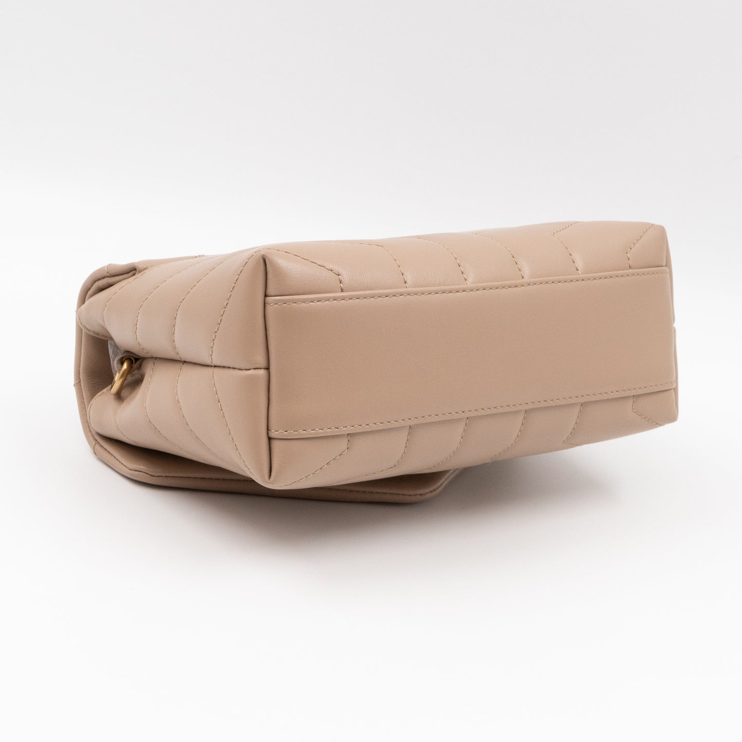 Loulou Toy Strap Bag Dark Beige Leather