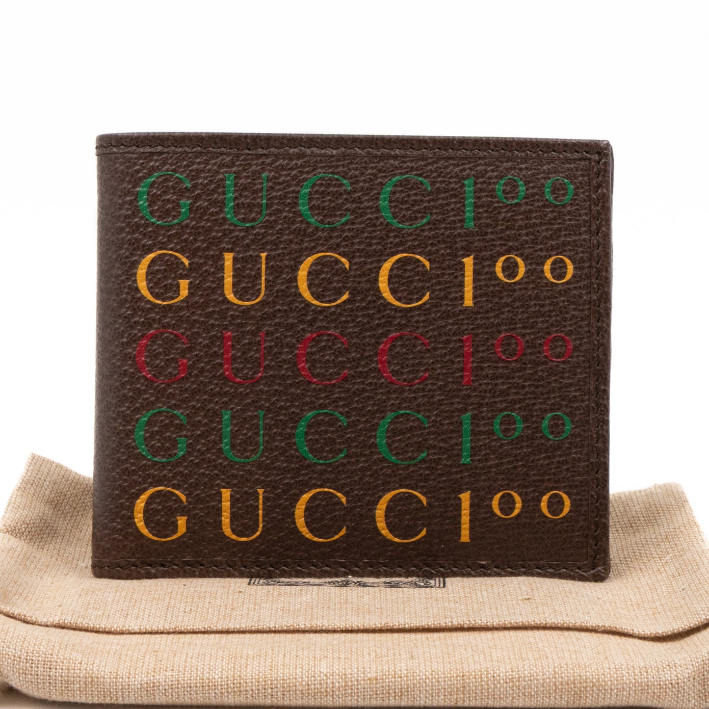 Gucci 100 Bi-Fold Wallet Brown Leather