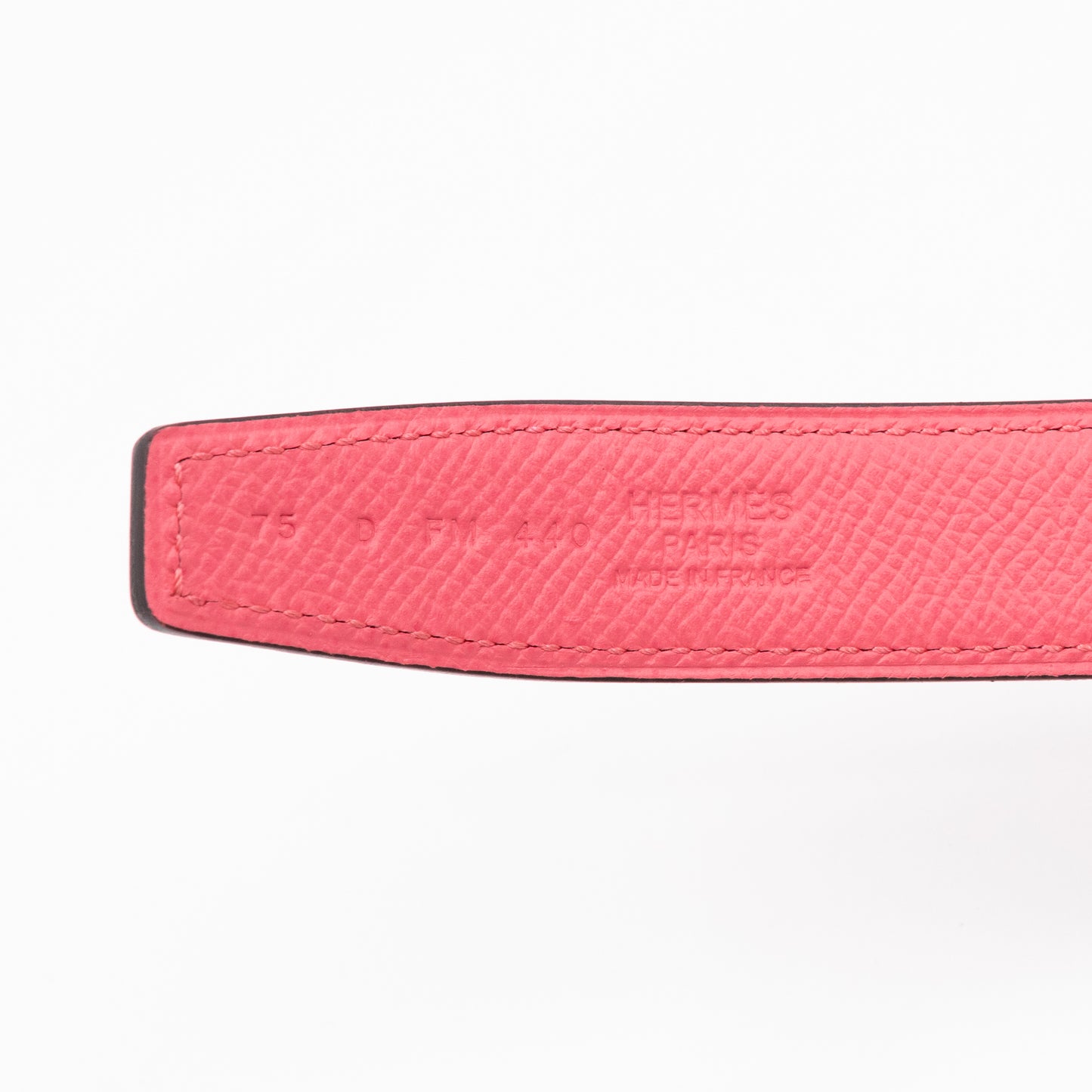 Mini Constance Buckle & Reversible Red and Rose Azalee Leather Belt 75 cm