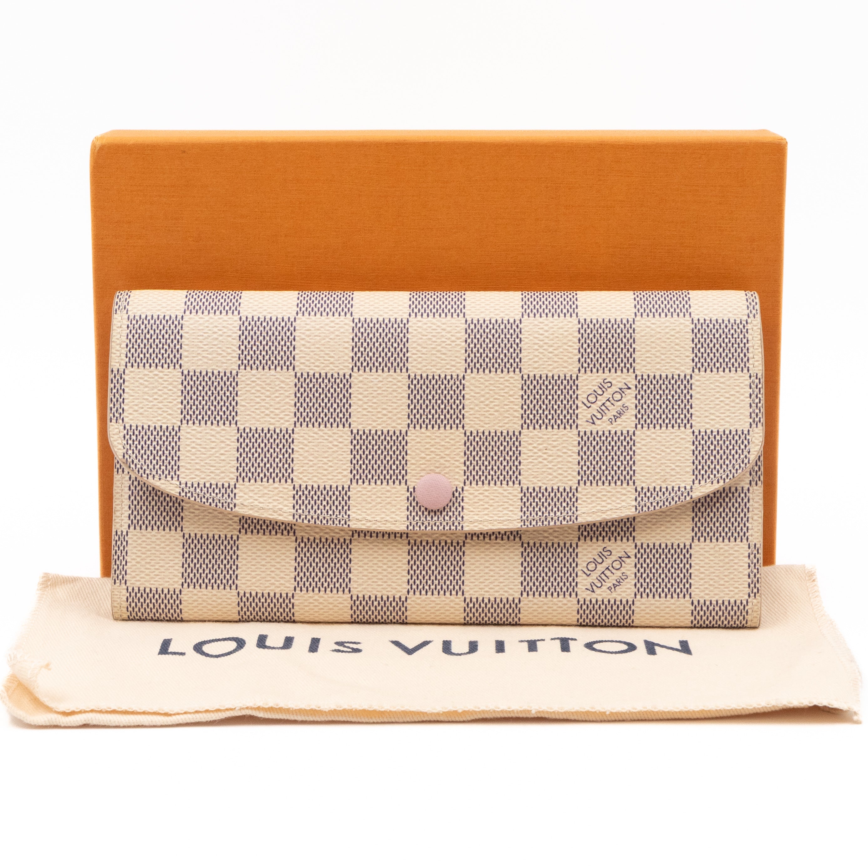Louis Vuitton Wallet Emilie Damier Azur White/Blue in Canvas with Gold-tone  - US