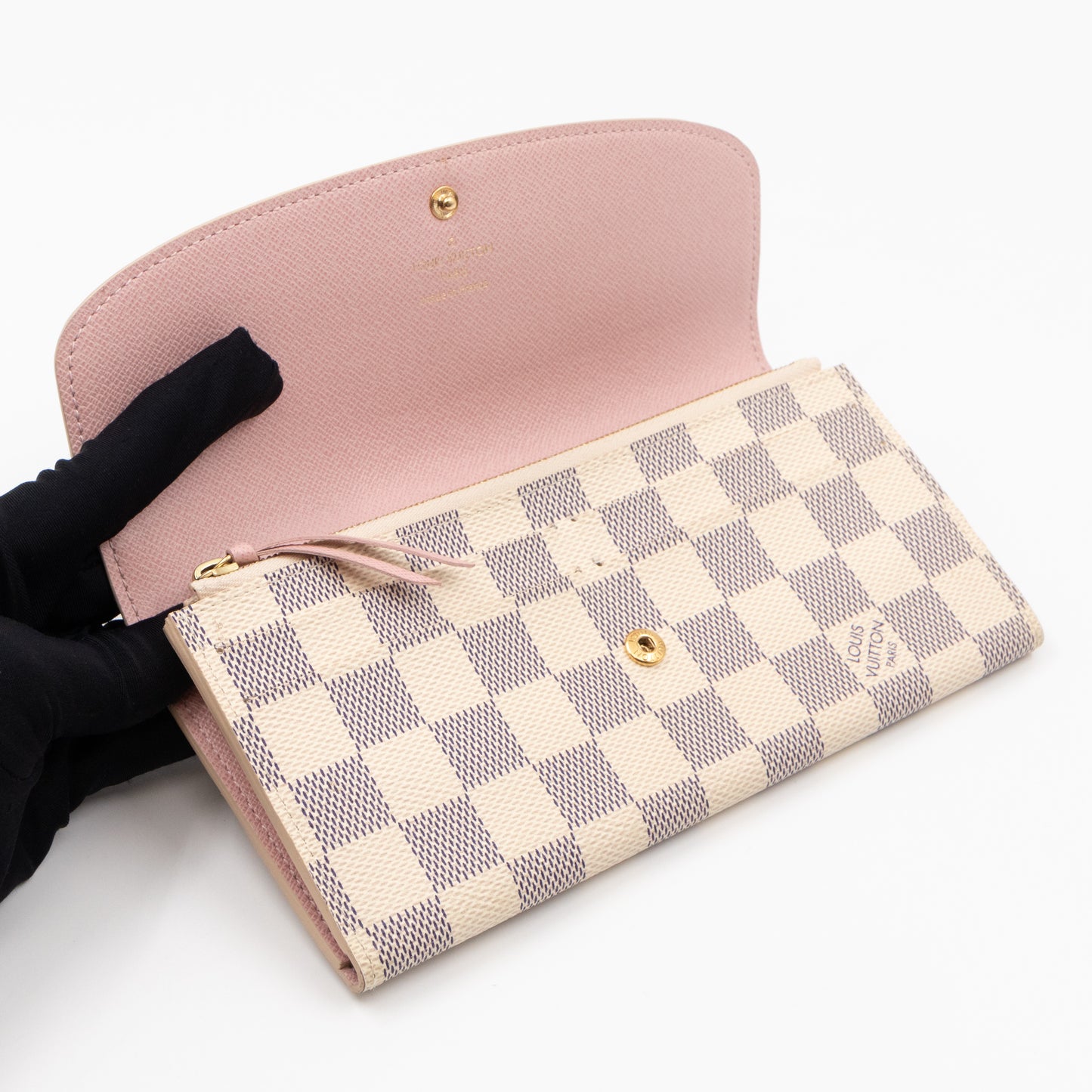 Emilie Wallet Damier Azur Rose Ballerine