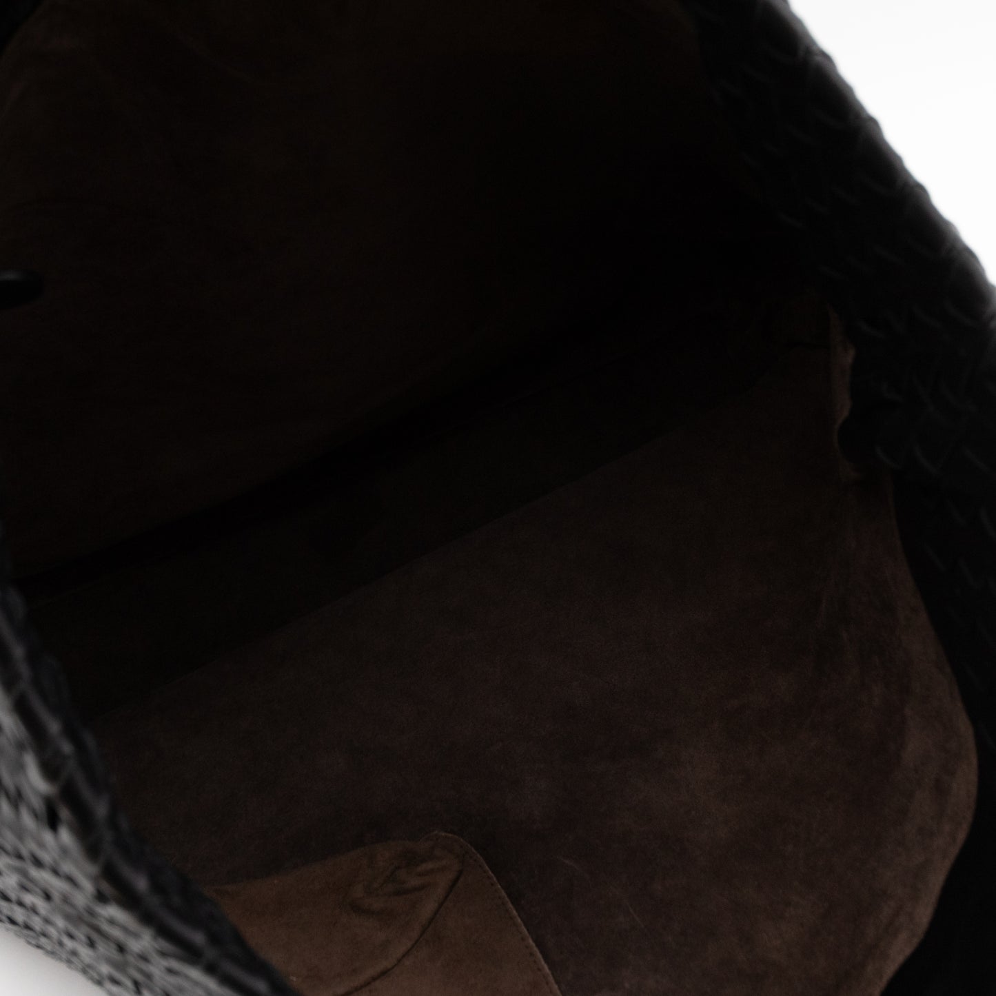 Vertical Tote Small Intrecciato Black Leather