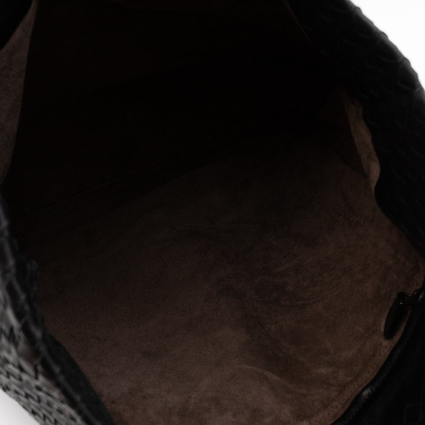 Vertical Tote Small Intrecciato Black Leather