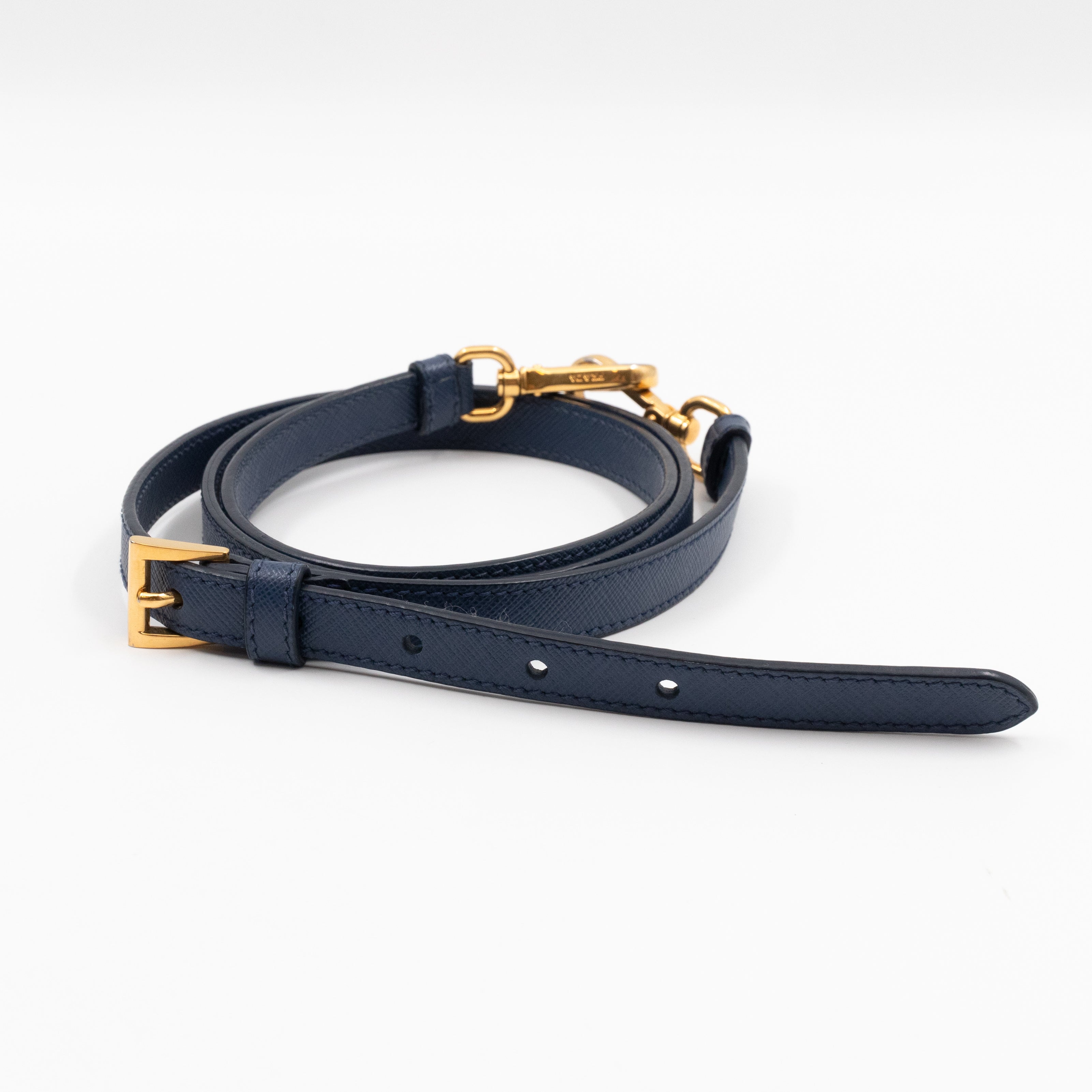 Galleria Small Double Zip Blue Saffiano