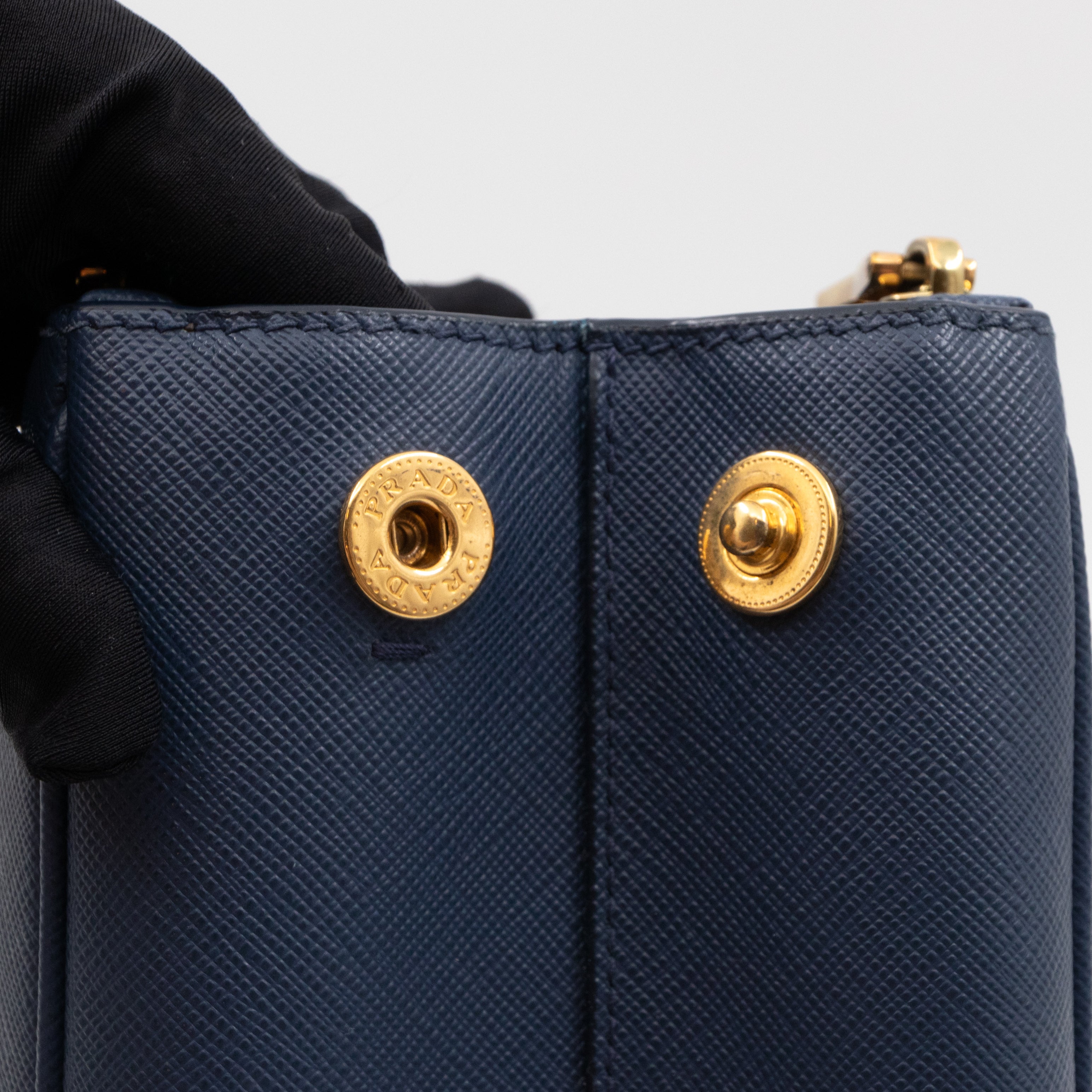 Galleria Small Double Zip Blue Saffiano