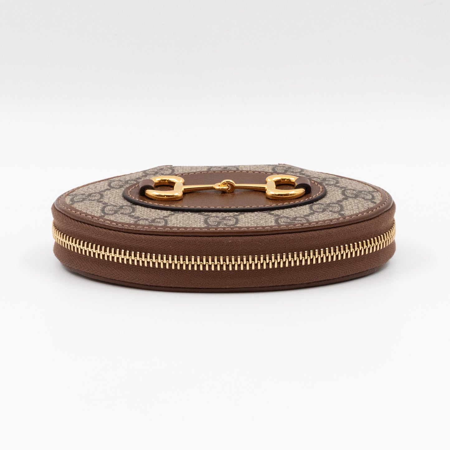 Horsebit 1955 Coin Case Oval Round GG Supreme Brown