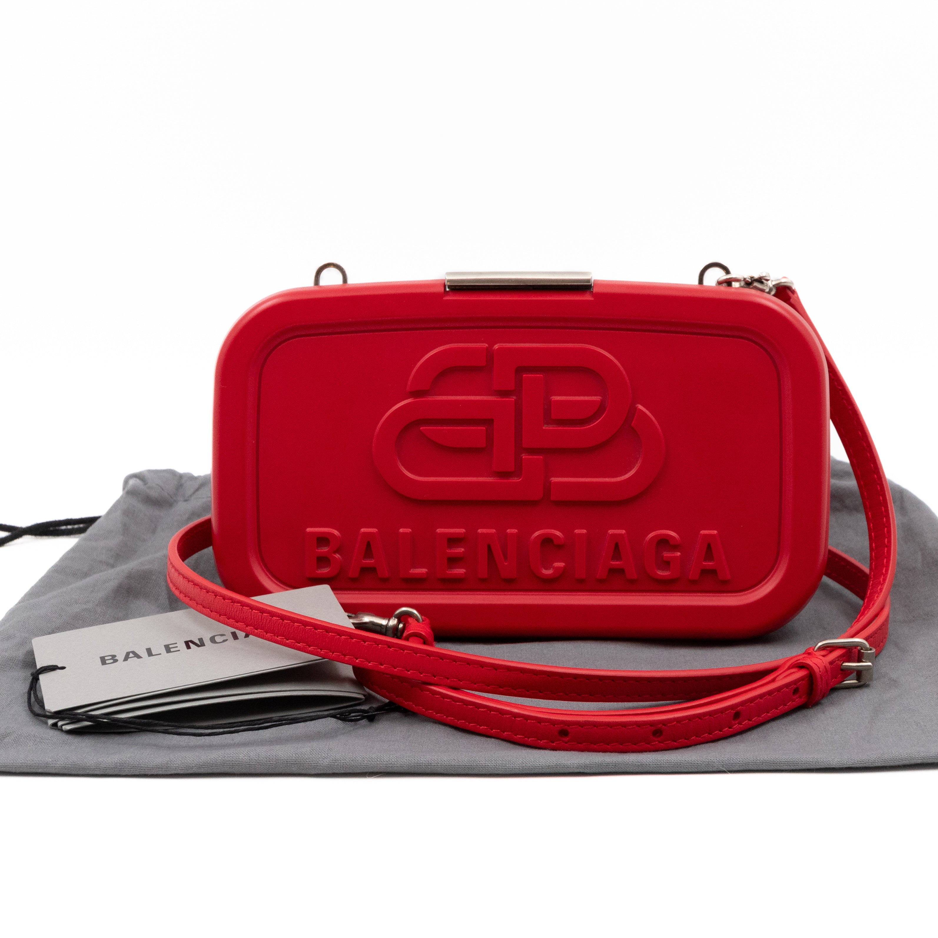 Logo Lunch Box Bag Red Resin & Leather