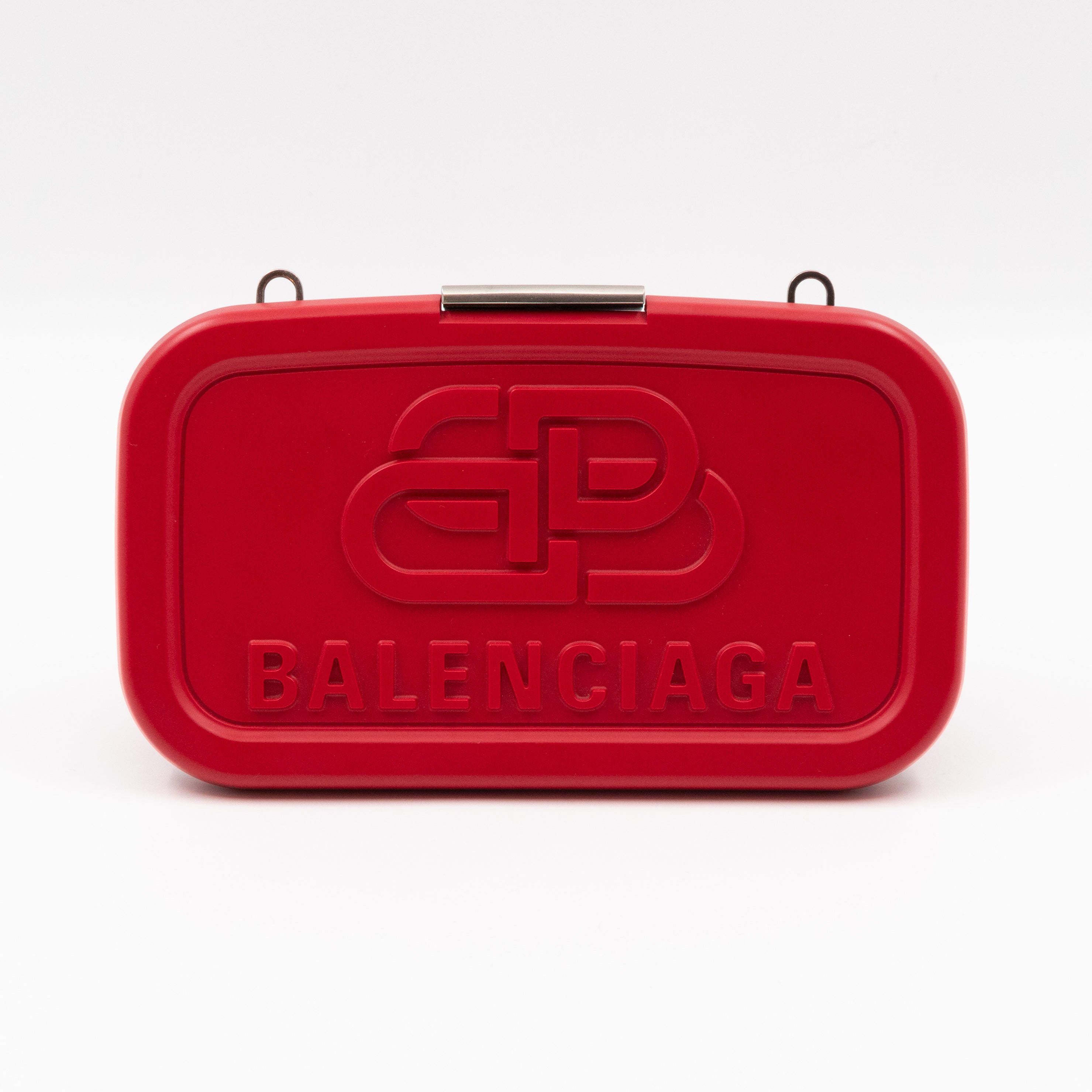 Logo Lunch Box Bag Red Resin & Leather