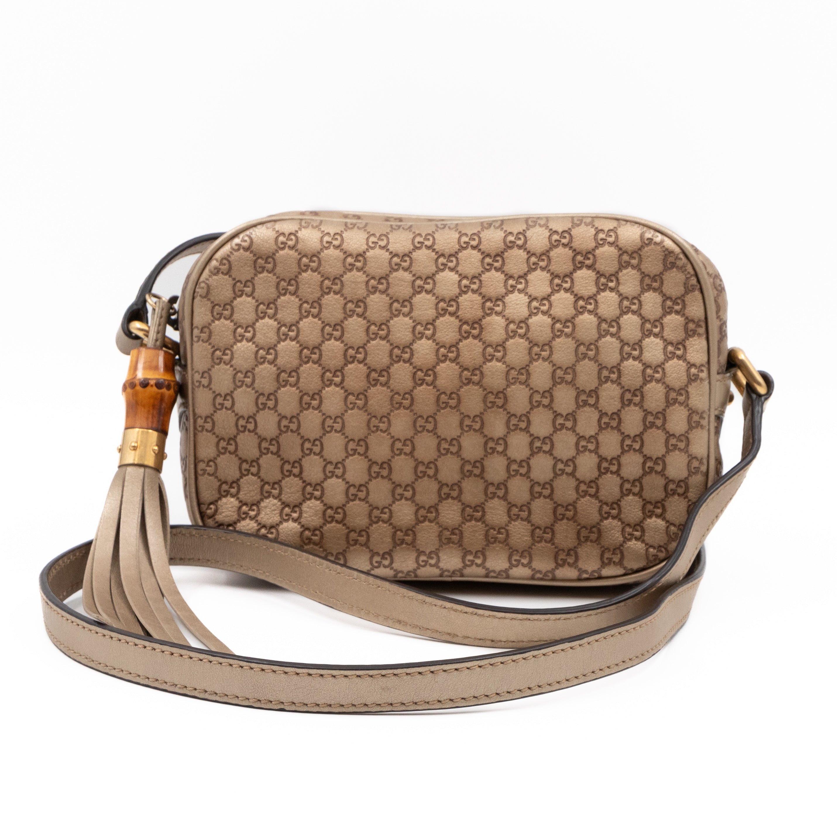 Sunshine Disco Crossbody Bag Micro Guccissima Champagne